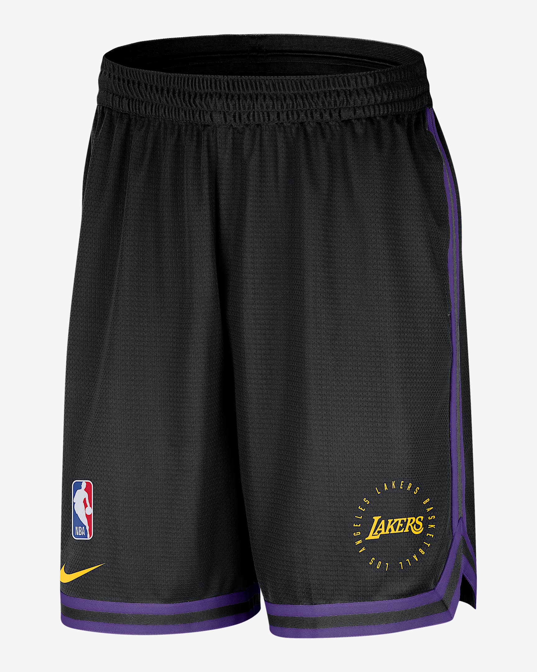 洛杉矶湖人队 DNA Nike NBA Dri-FIT 男子速干赛前短裤（无衬裤） - 黑/全域紫