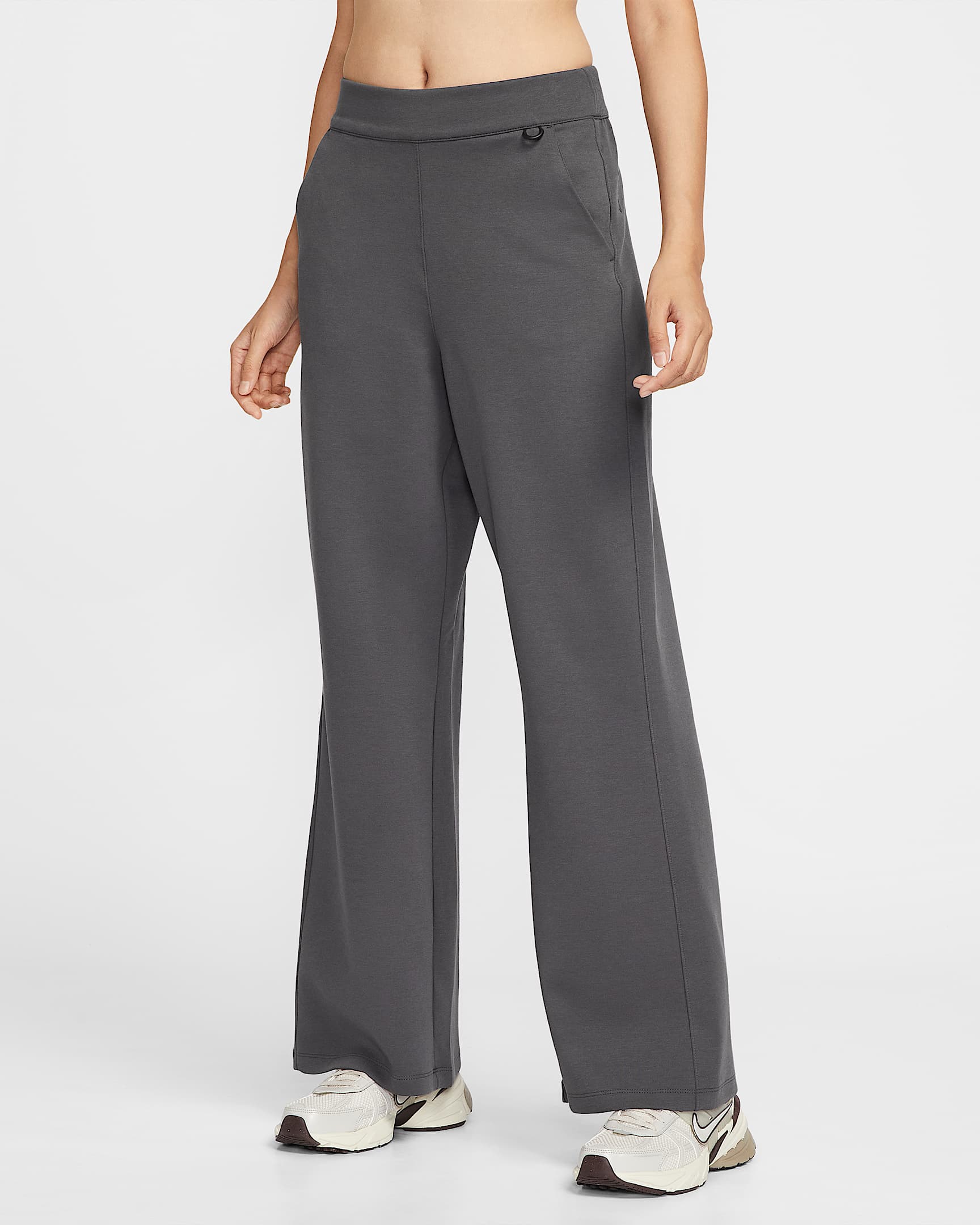 Nike 24.7 ImpossiblySoft Dri-FIT 女子速干高腰喇叭长裤 - 闪电灰/暗灰色