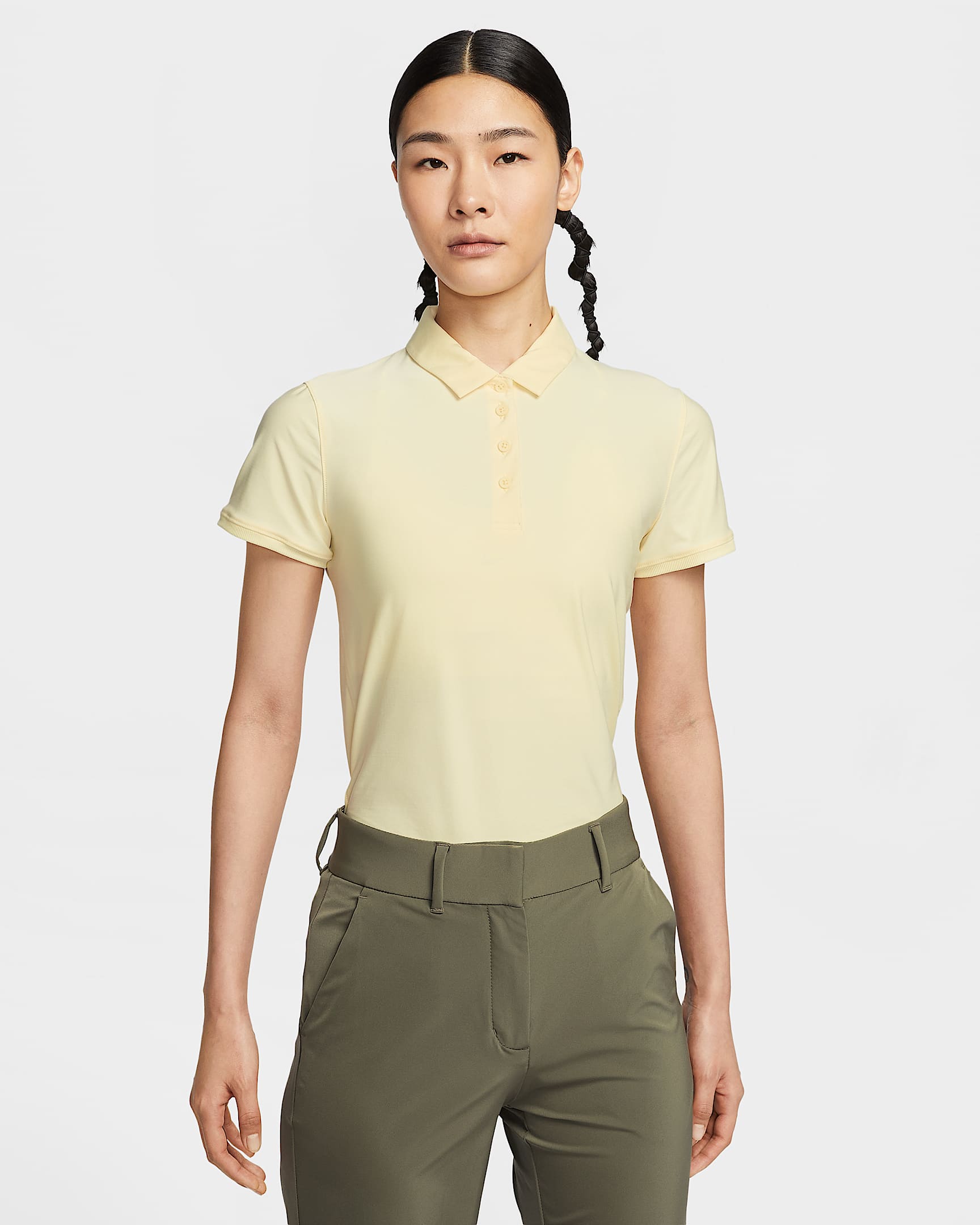 Nike Victory Dri-FIT 女子速干短袖高尔夫翻领T恤 - 石膏色/白色