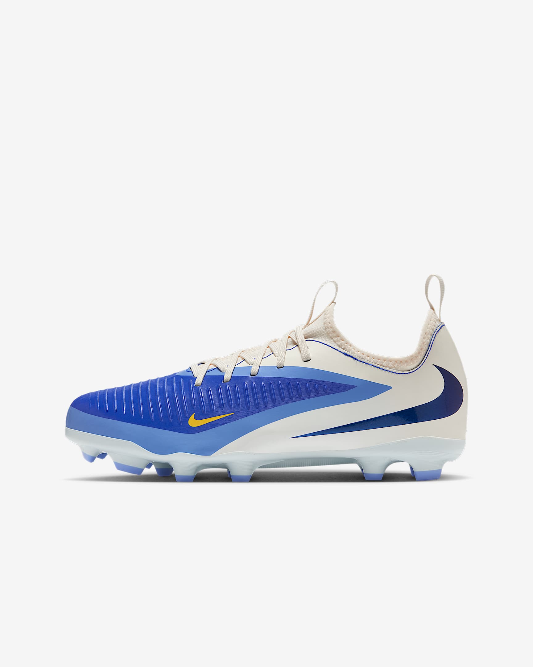 Nike Jr. Phantom 6 Low Academy LV8 耐克暗煞系列大童 MG 多种场地低帮足球鞋 - 赛车蓝/暗蓝黑