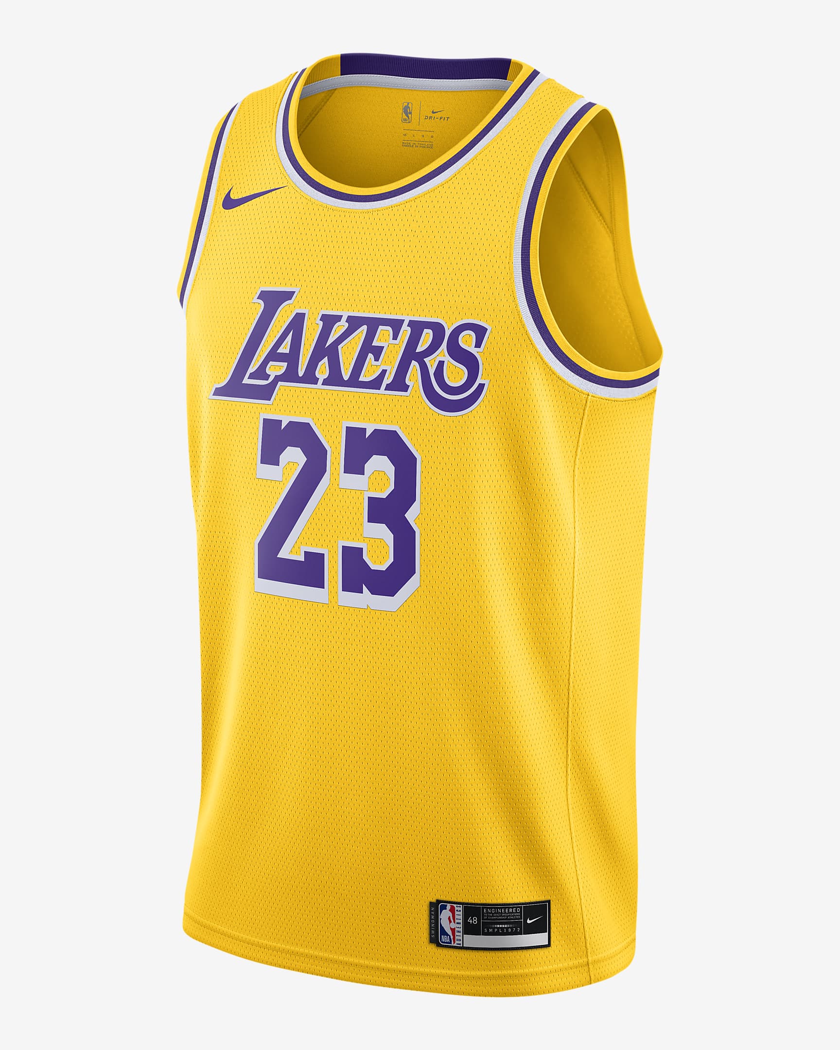 2020 赛季洛杉矶湖人队 (LeBron James) Icon Edition Nike NBA Swingman Jersey 男子球衣 - 阿马里洛黄/全域紫