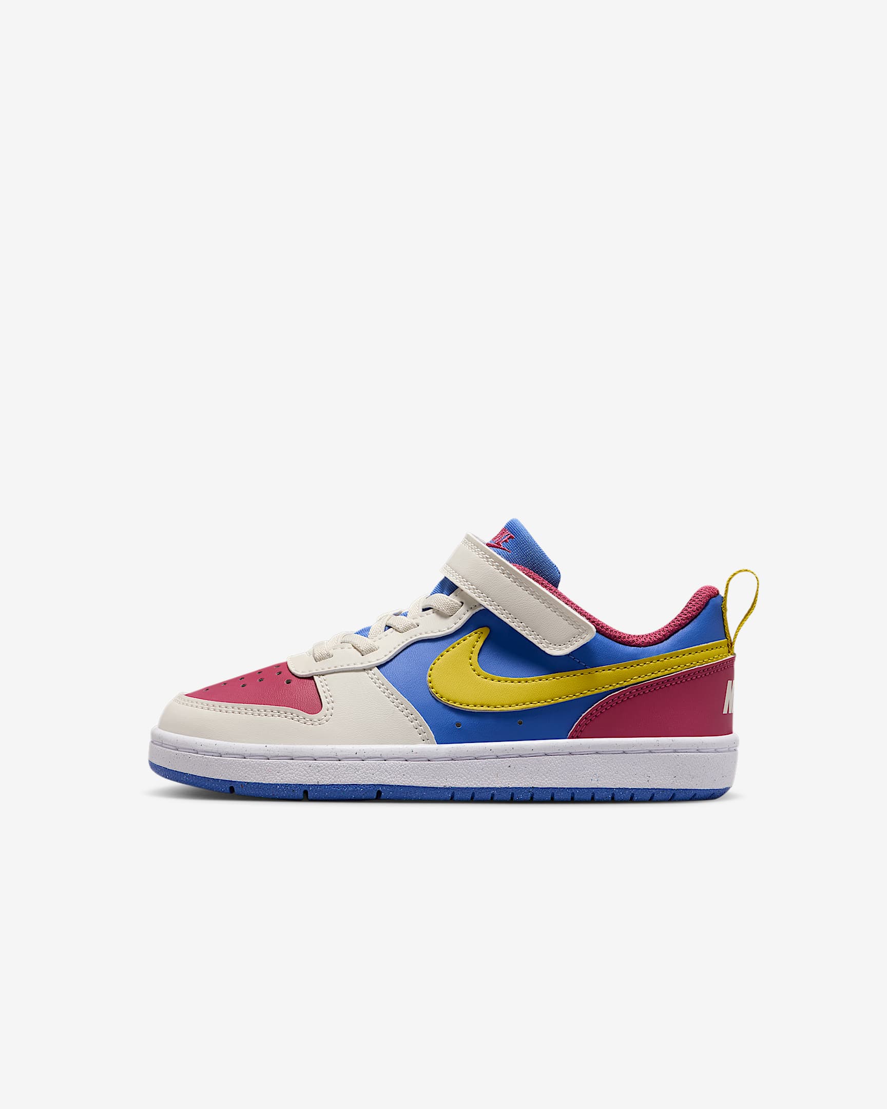 Nike Court Borough Low Recraft 耐克酷菠萝幼童运动鞋 - 甜菜红/珍珠灰/彗星蓝/亮黄