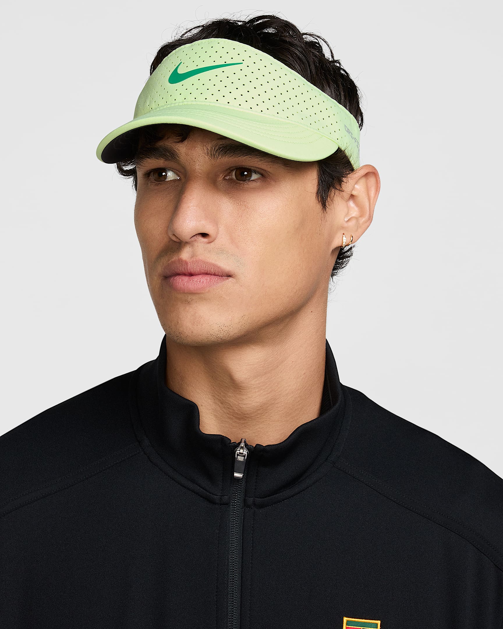 Nike Dri-FIT ADV Ace 速干网球遮阳帽 - 微黄绿/煤黑/体育场绿