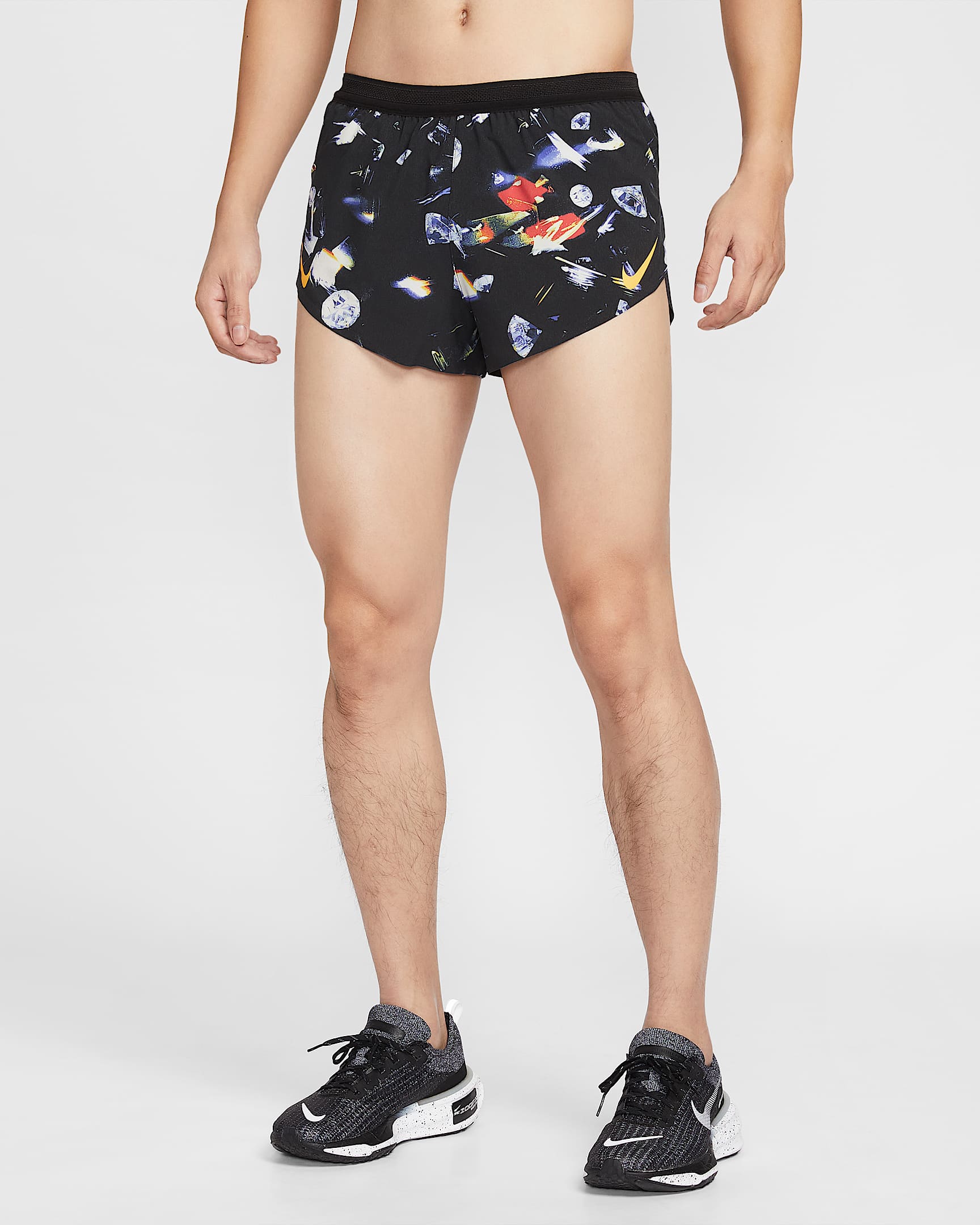 Nike AeroSwift Dri-FIT ADV 男子速干跑步短裤(含衬裤) - 黑/激光橙