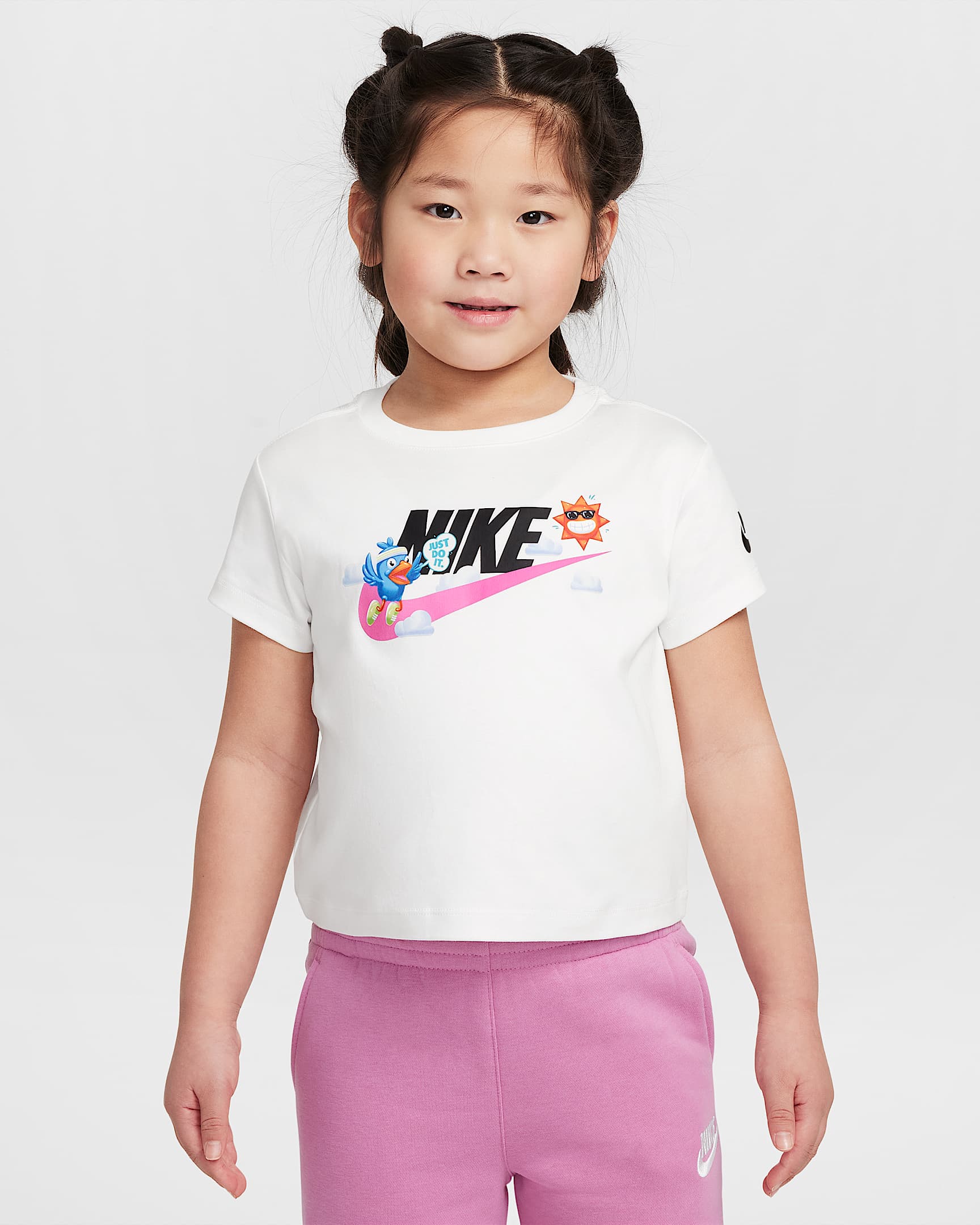 Nike Just Believe Ringlet 幼童T恤 - 帆白