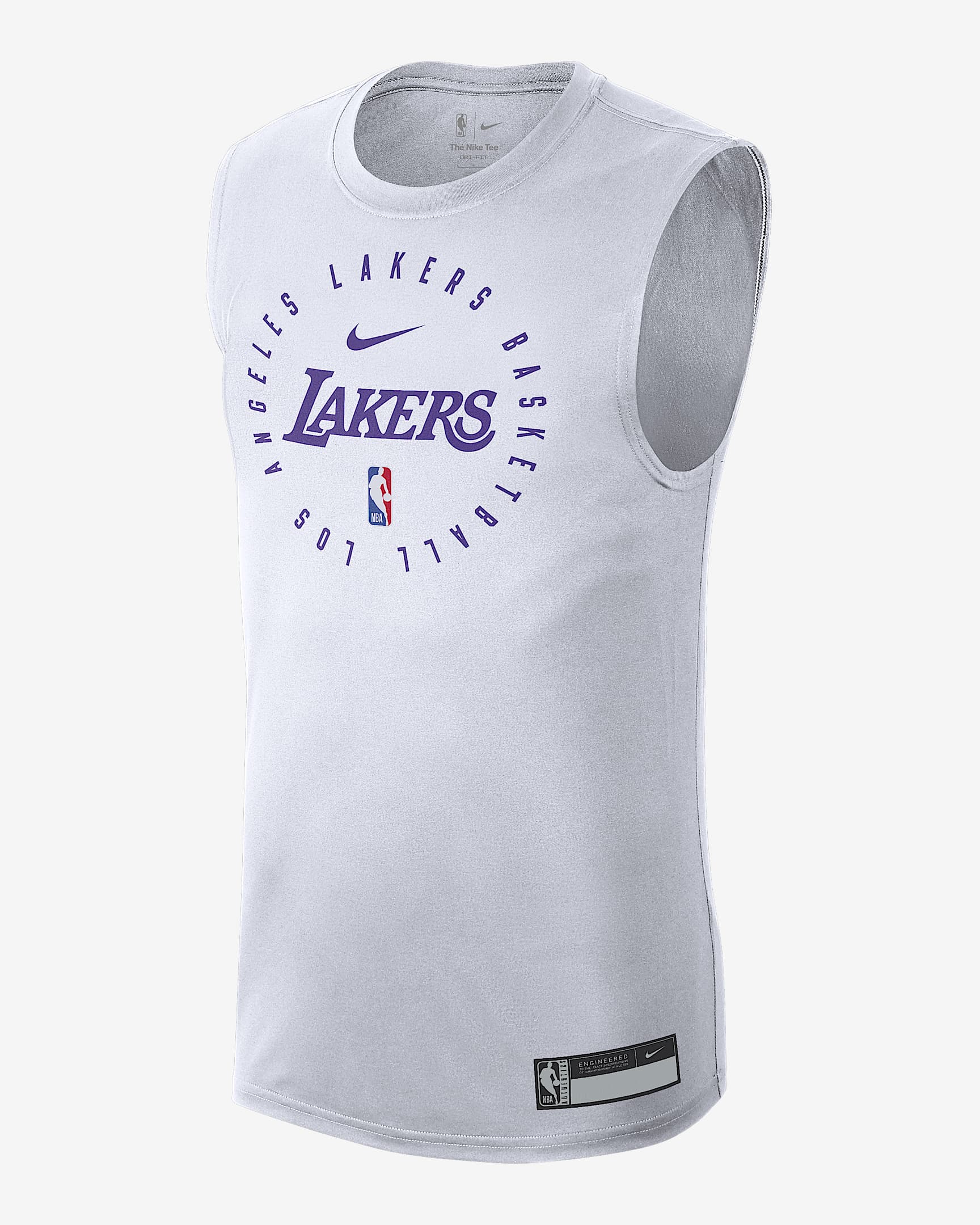 洛杉矶湖人队 Nike Dri-FIT NBA 男子速干无袖T恤 - 白色