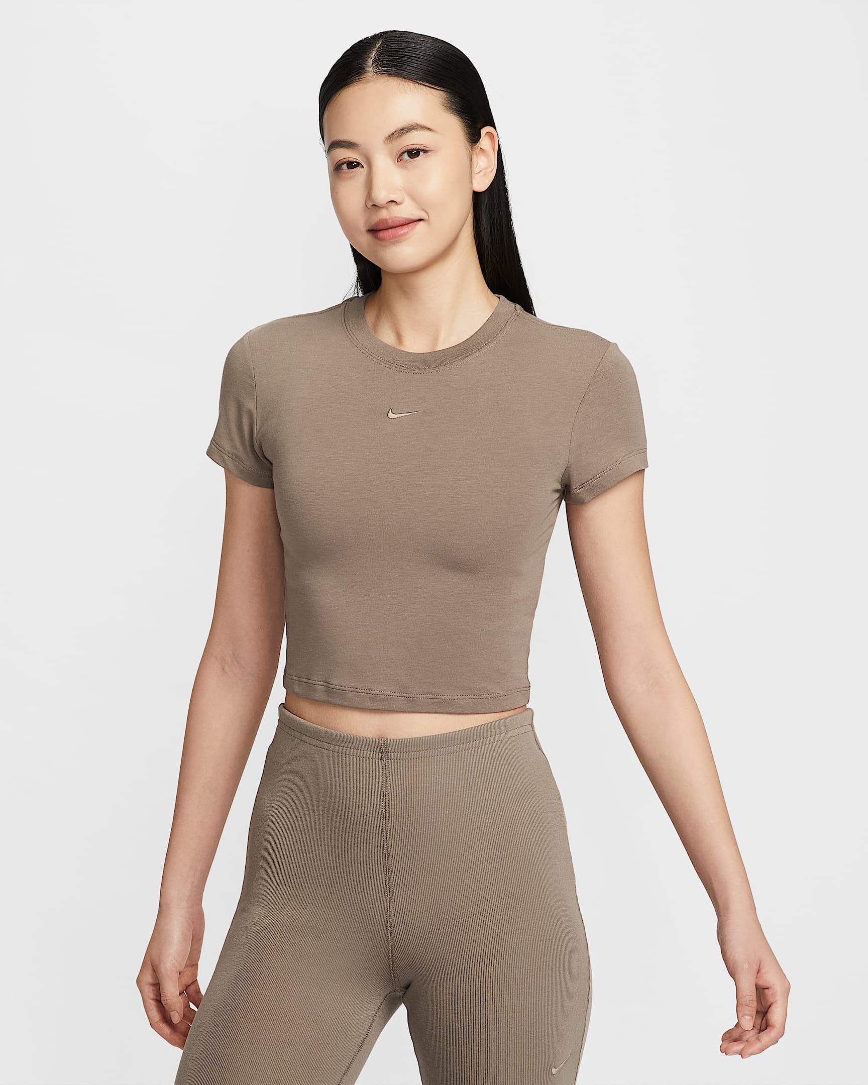 Nike Sportswear Chill Knit 女子短款T恤 - 貂棕
