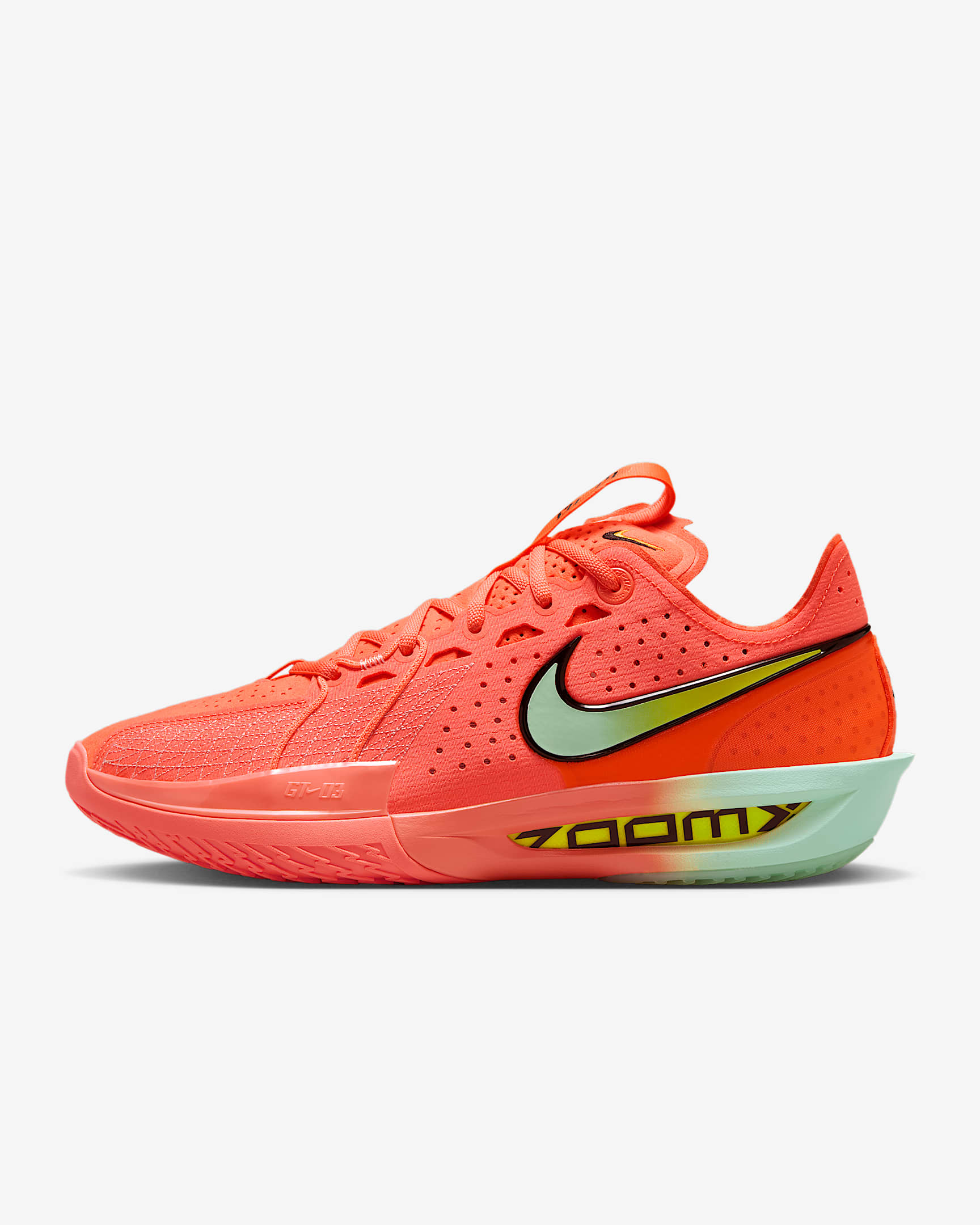 Nike G.T. Cut 3 EP 男/女 ZOOMX 实战篮球鞋 - 亮橙/漂白珊瑚红/发光黄/泡沫薄荷绿