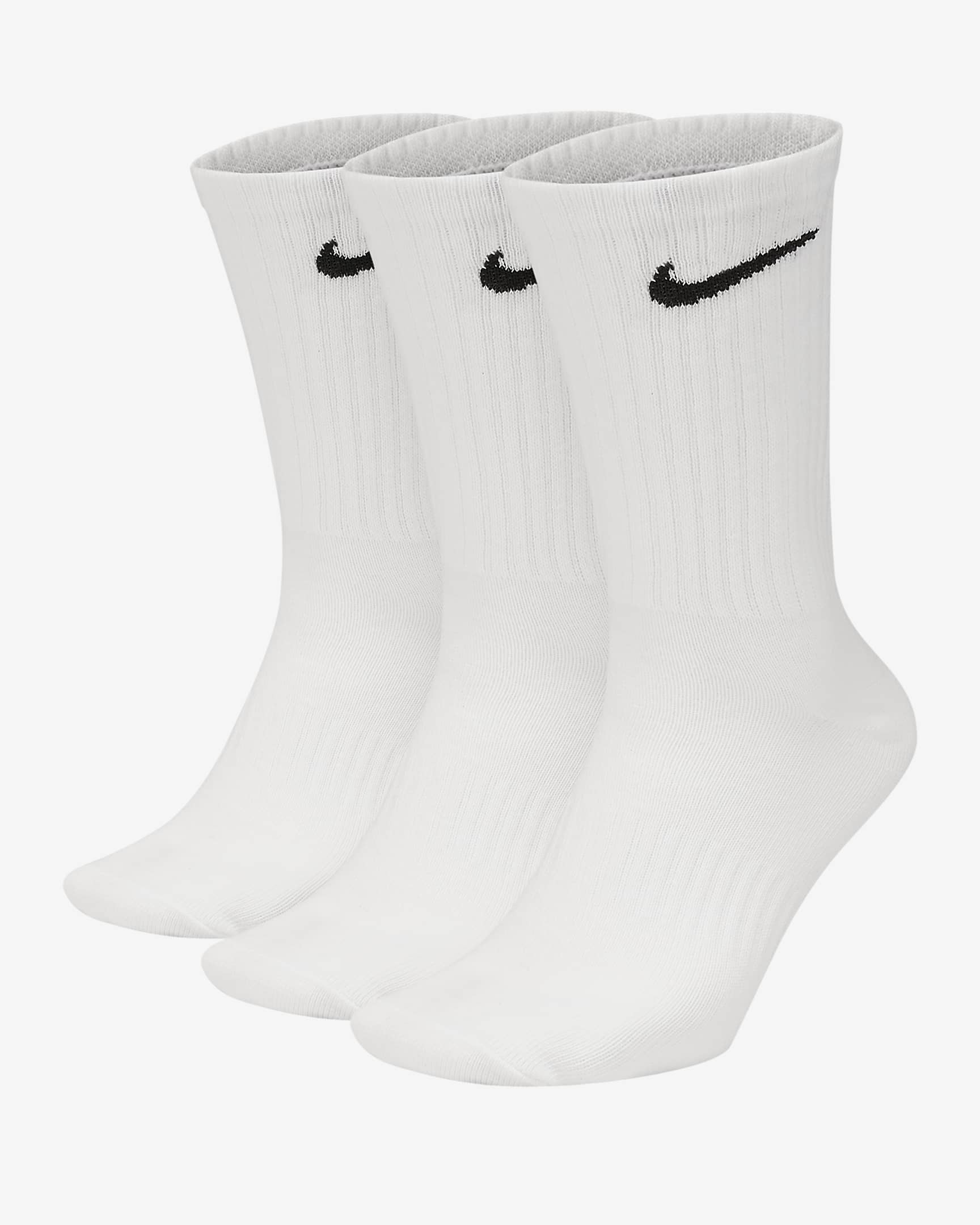 Nike Everyday Lightweight 情人节速干中筒训练袜(3 双) - 白色/黑