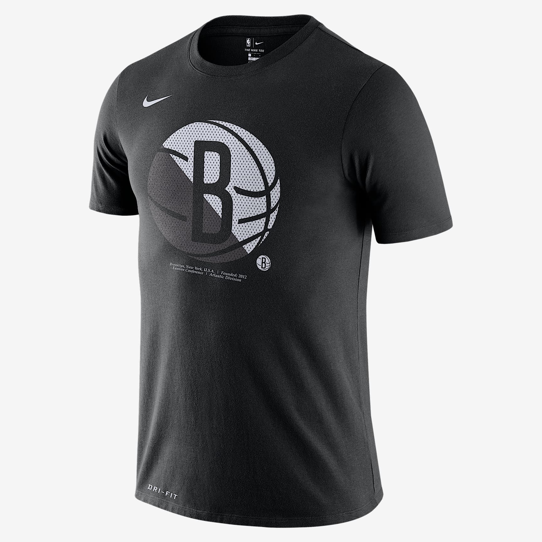 布鲁克林篮网队 Nike Dri-FIT NBA 男子T恤 - 黑