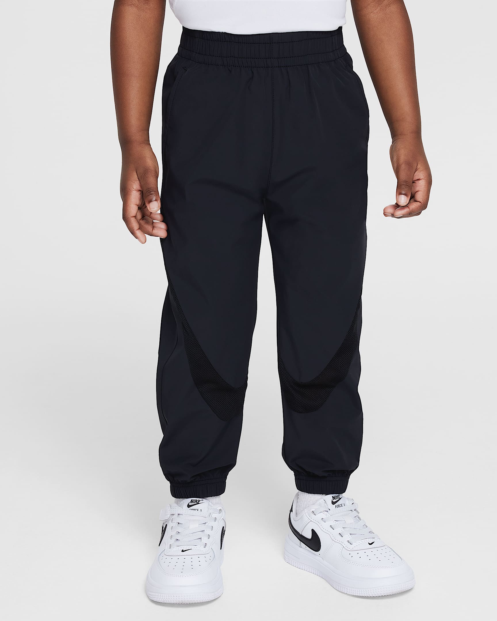 Nike Swoosh 婴童凉感防晒网眼布镶嵌梭织长裤 - 黑