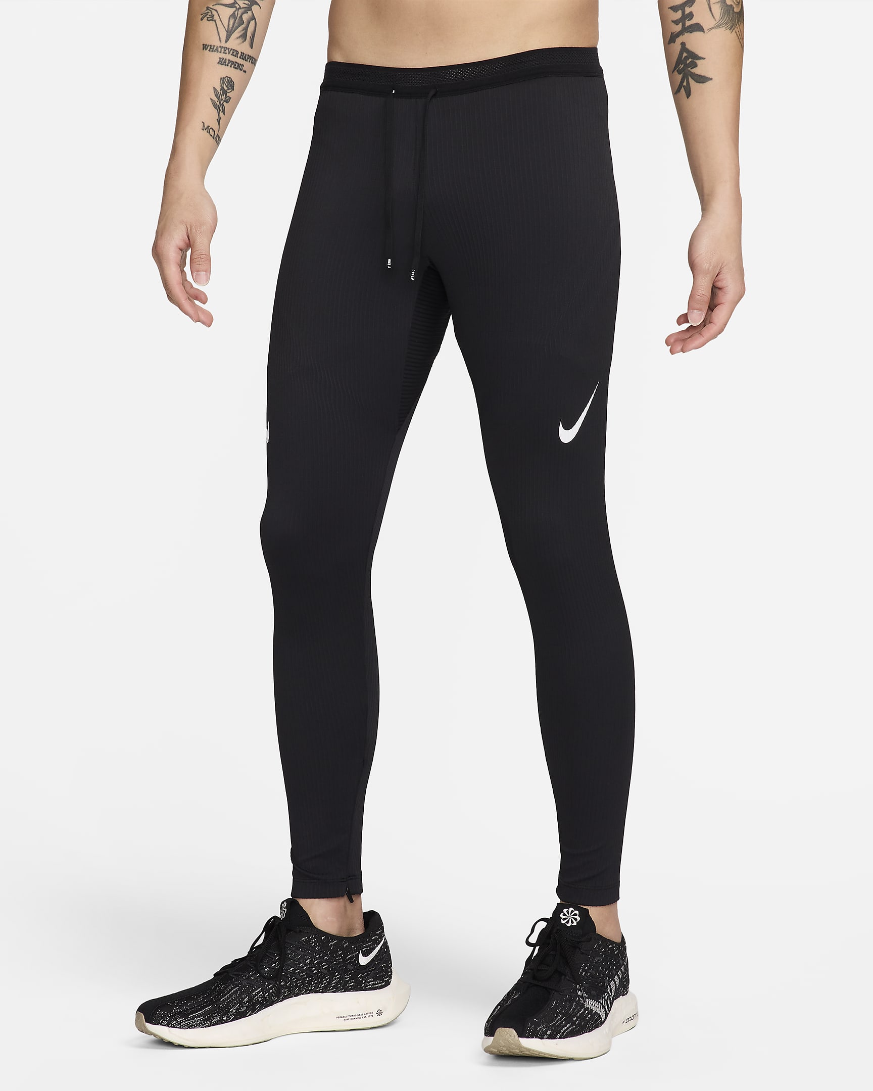 Nike AeroSwift Dri-FIT ADV 男子速干跑步紧身裤 - 黑/山峰白