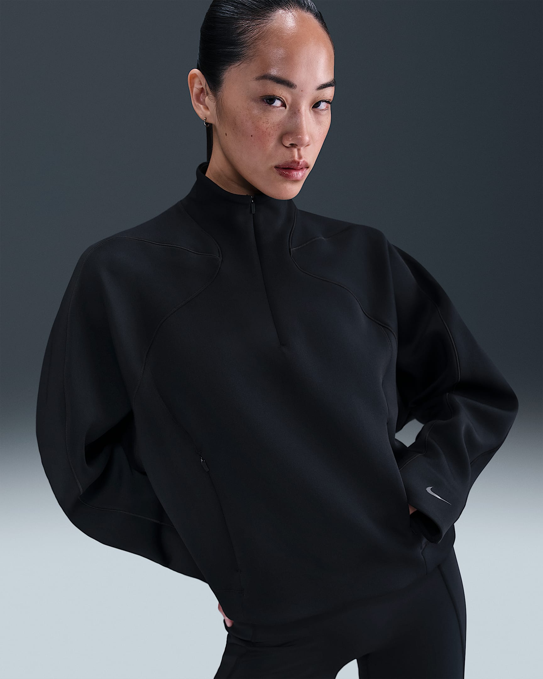 Nike Universa Dri-FIT 女子速干上衣 - 黑/黑/暗烟灰