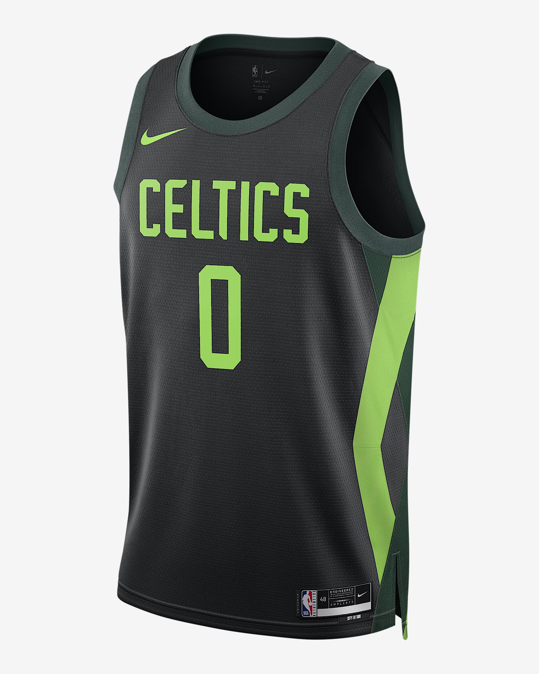 2024/25 赛季波士顿凯尔特人队杰森·塔图姆 (Jayson Tatum) City Edition Nike Dri-FIT NBA Swingman Jersey 男子速干球衣 - 黑/专业绿/行动绿