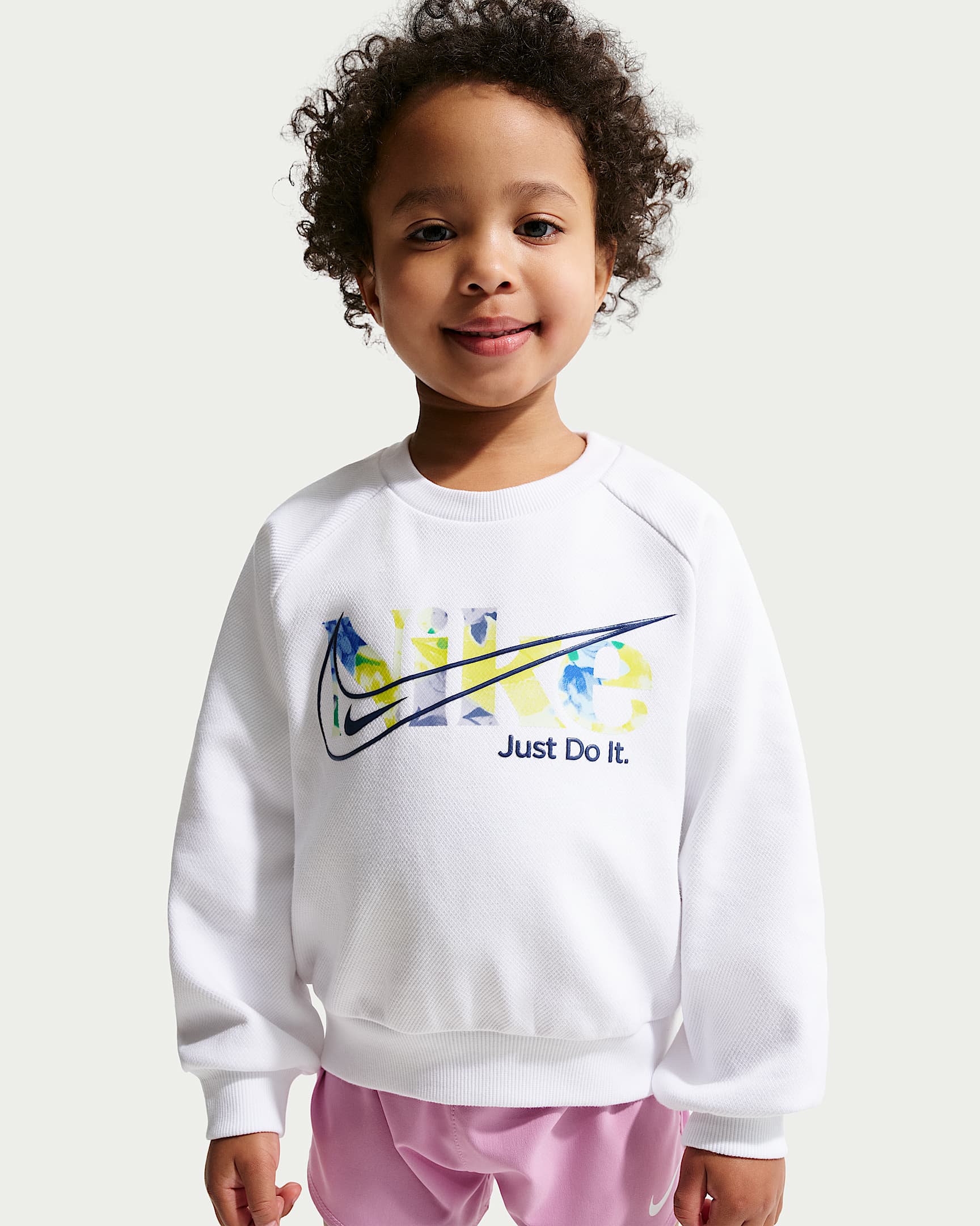 Nike Move With Nature 婴童圆领上衣 - 白色/多色/黑