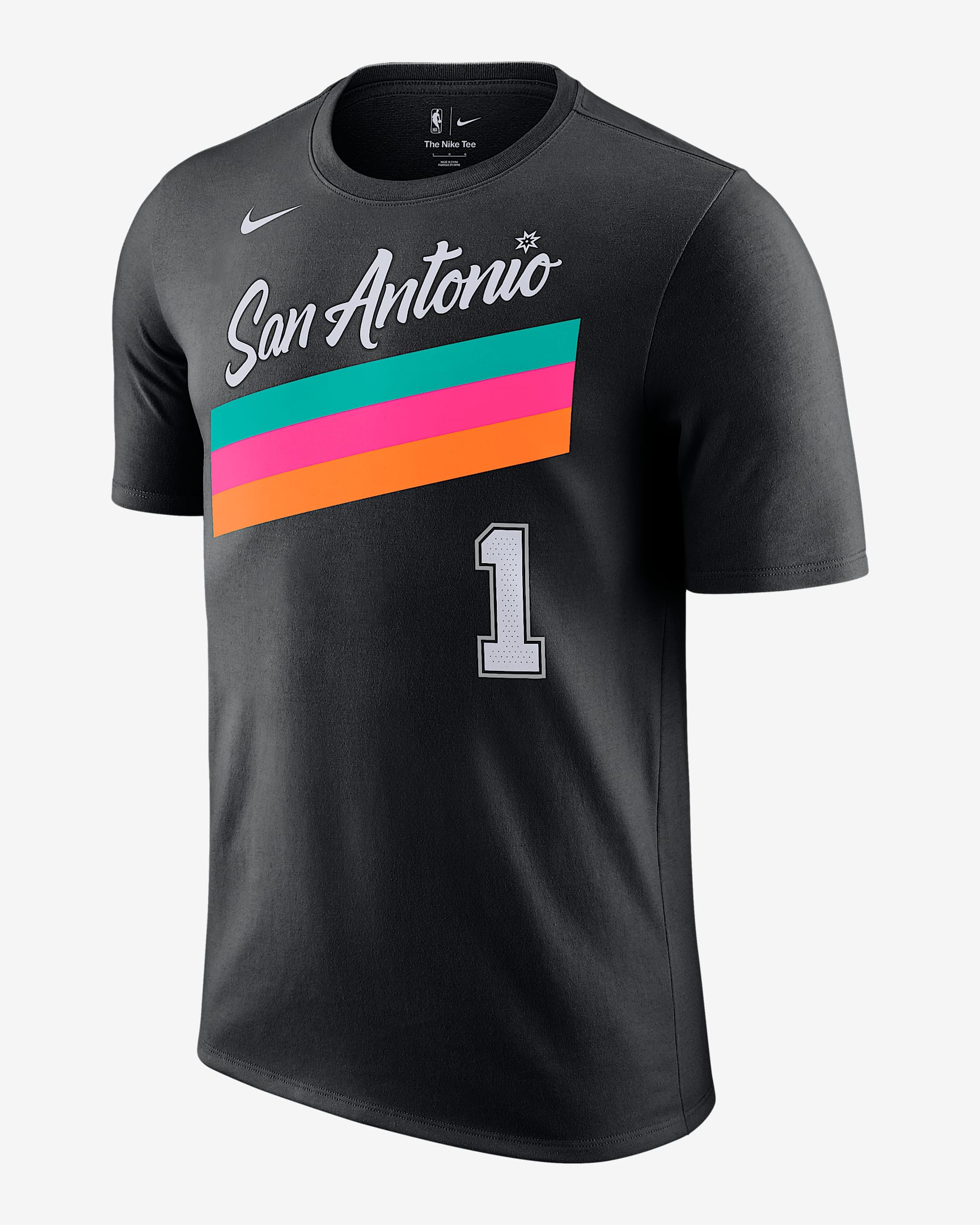 圣安东尼奥马刺队 Essentials City Edition Nike NBA 男子短袖T恤 - 黑