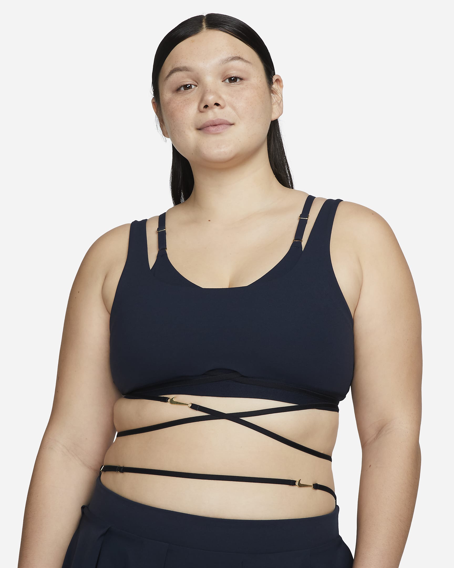 Nike x Jacquemus 女子低强度支撑运动内衣 - 暗蓝黑/黑