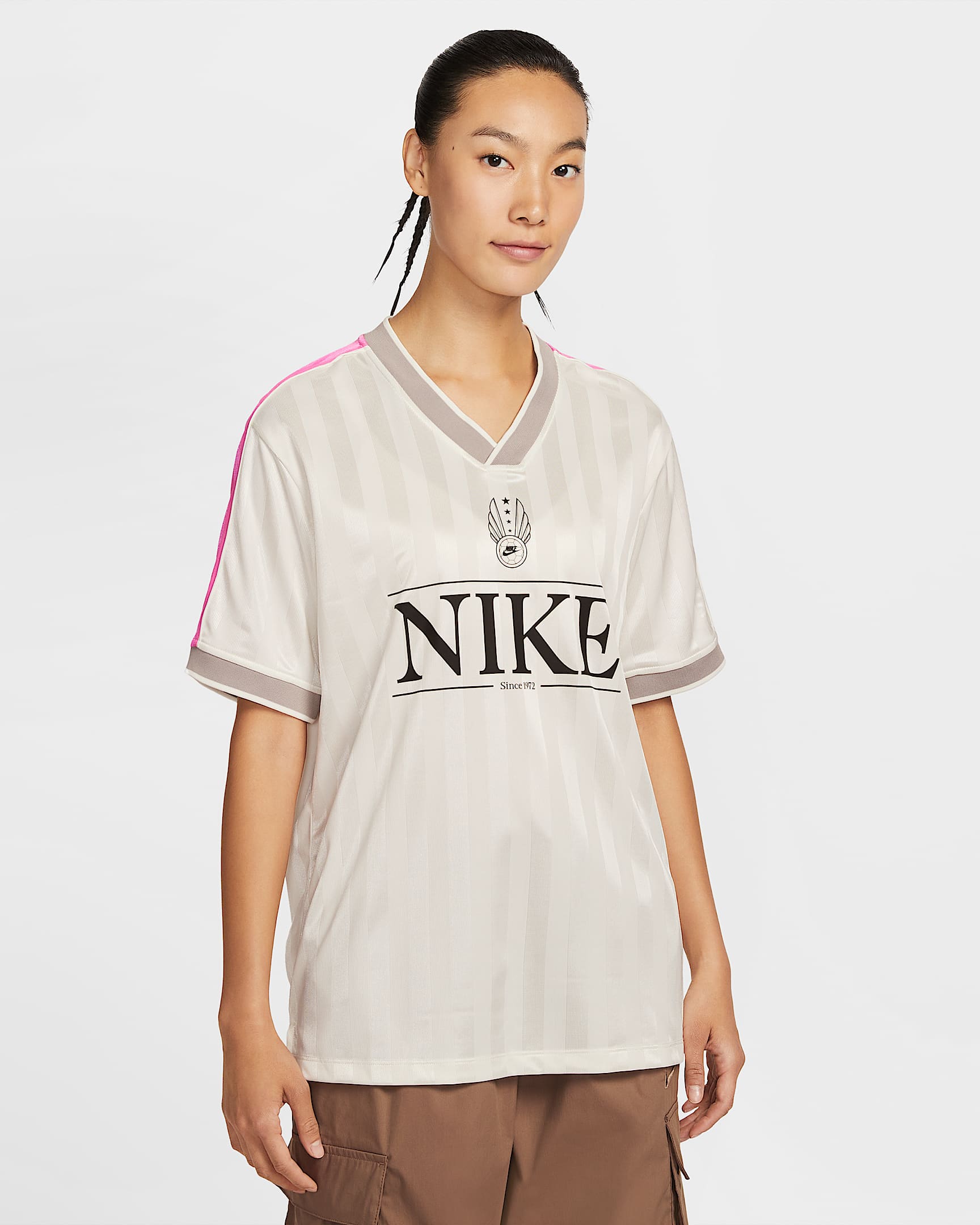 Nike Sportswear 女子针织上衣 - 帆白/俏皮粉/大学灰/黑