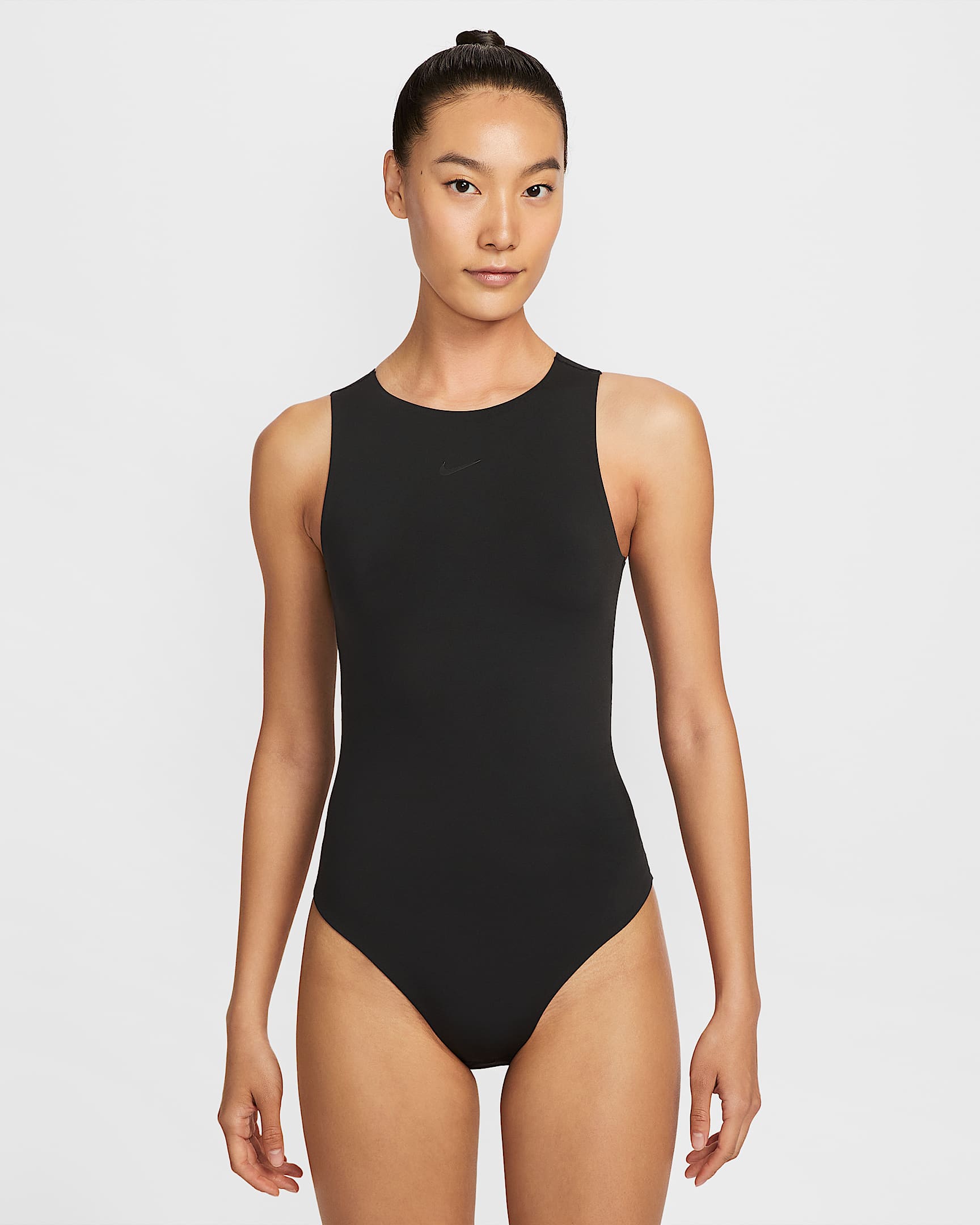 Nike Form 女子速干背心式连体衣 - 黑/烟灰/暗烟灰