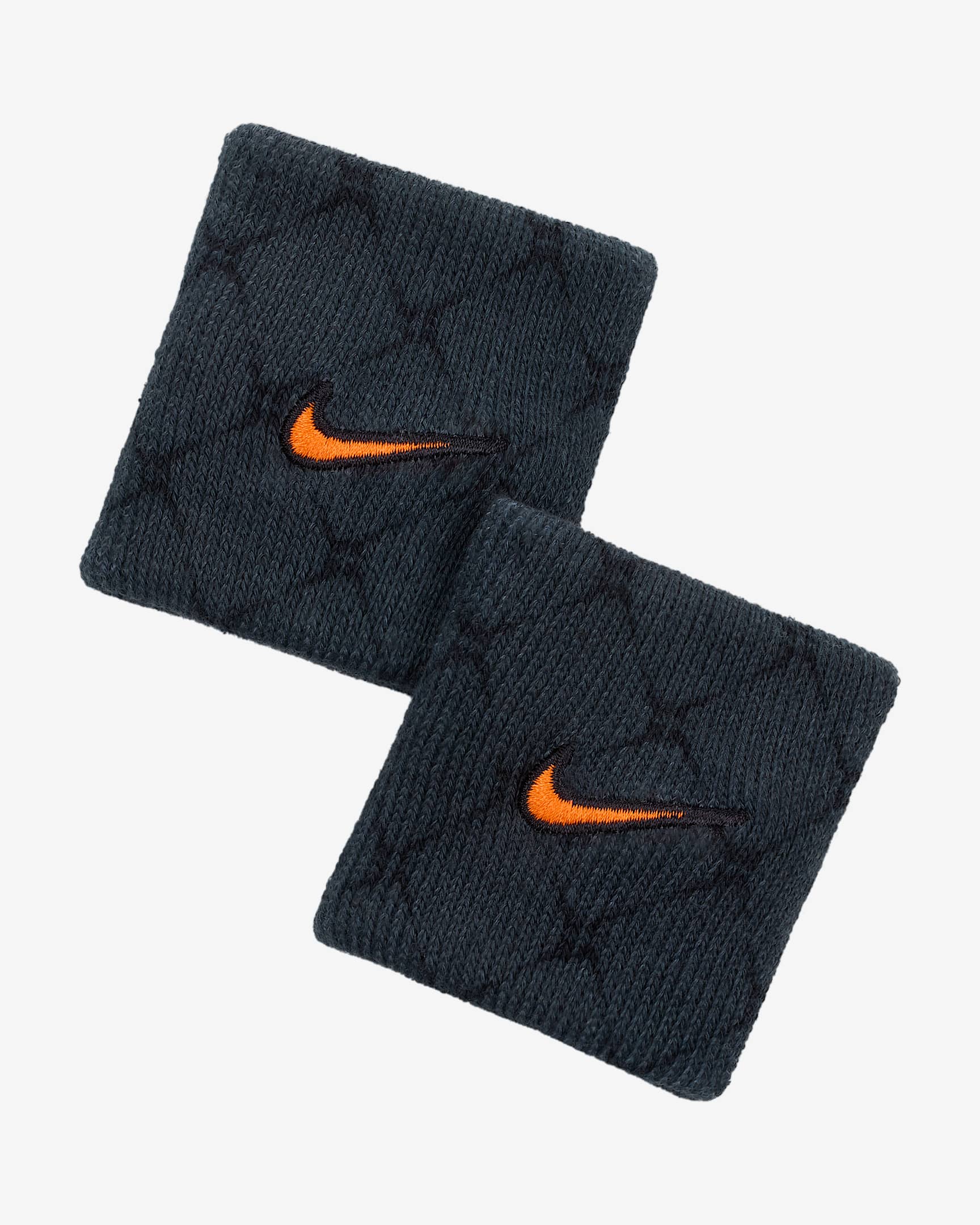 Nike Swoosh Dri-FIT 速干护腕(1 对) - 煤黑/黑/荷兰橙