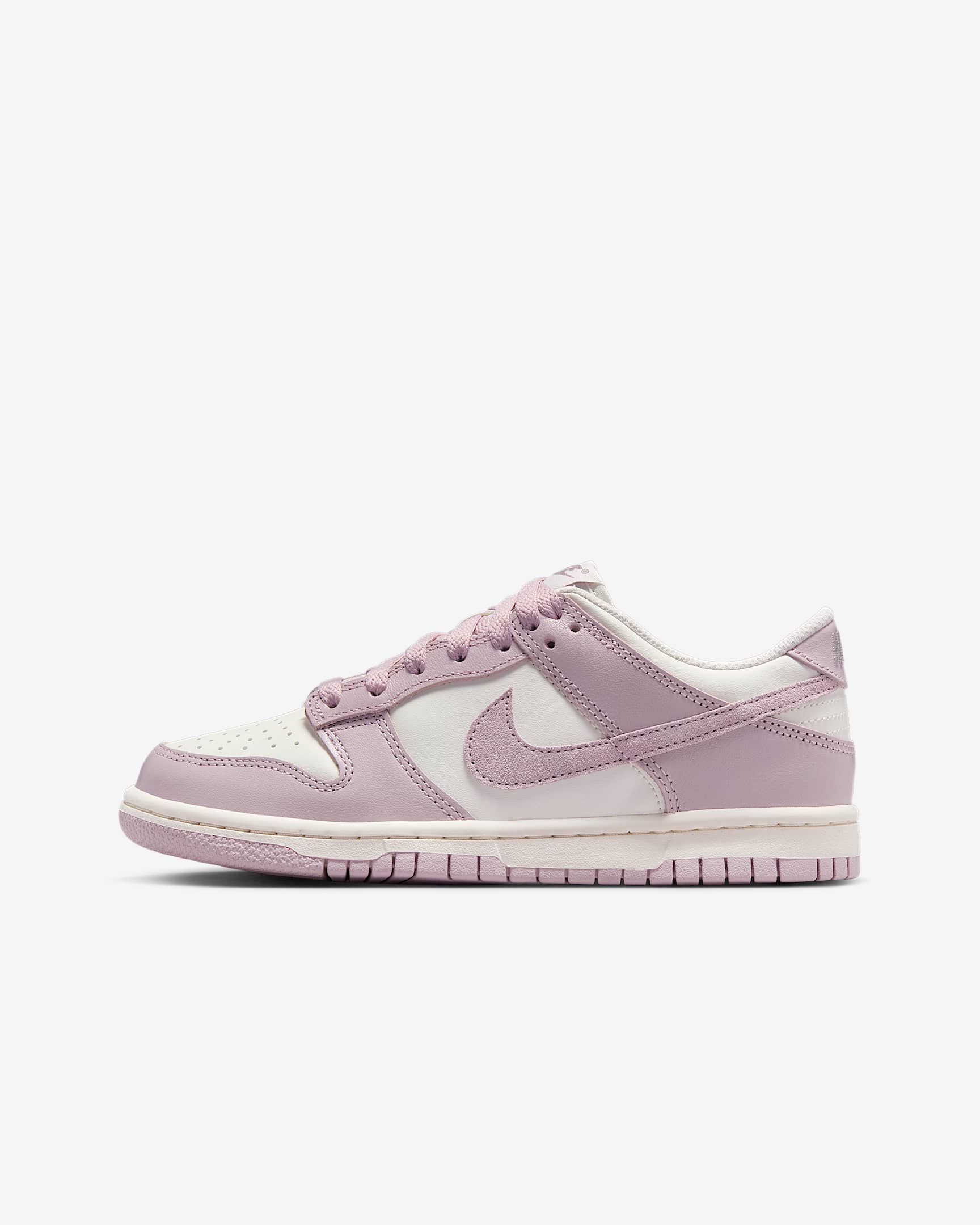 Nike Dunk Low 大童运动鞋板鞋 - 帆白/谜团石灰/微粒玫瑰红