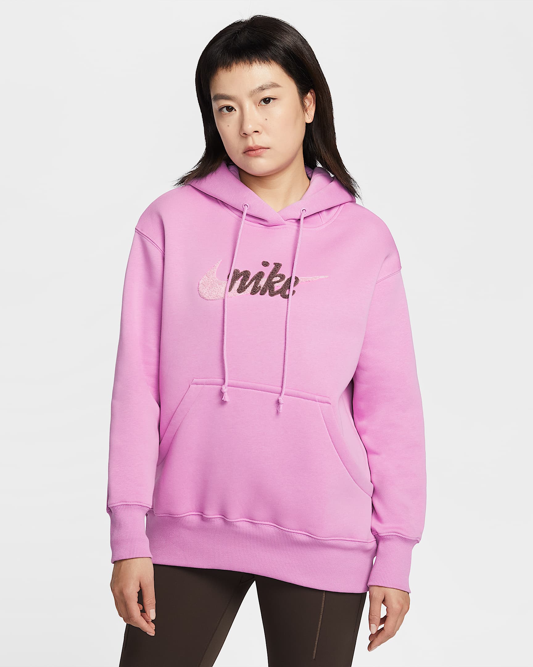 Nike Sportswear Phoenix Fleece 女子 Oversize 风加绒连帽衫 - 浅品红/泡沫粉