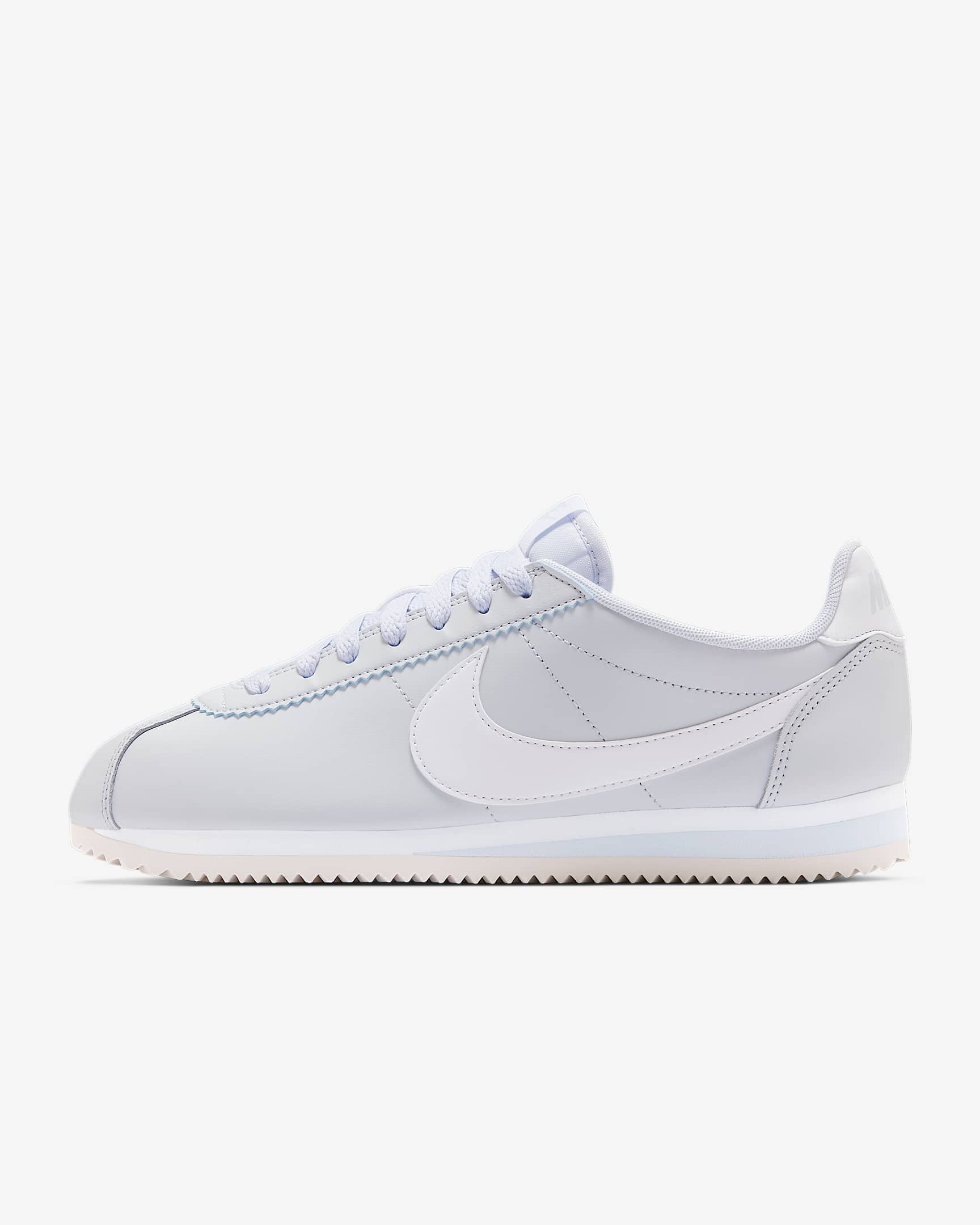 Nike Classic Cortez Leather 女子运动鞋 - 足球灰/白色