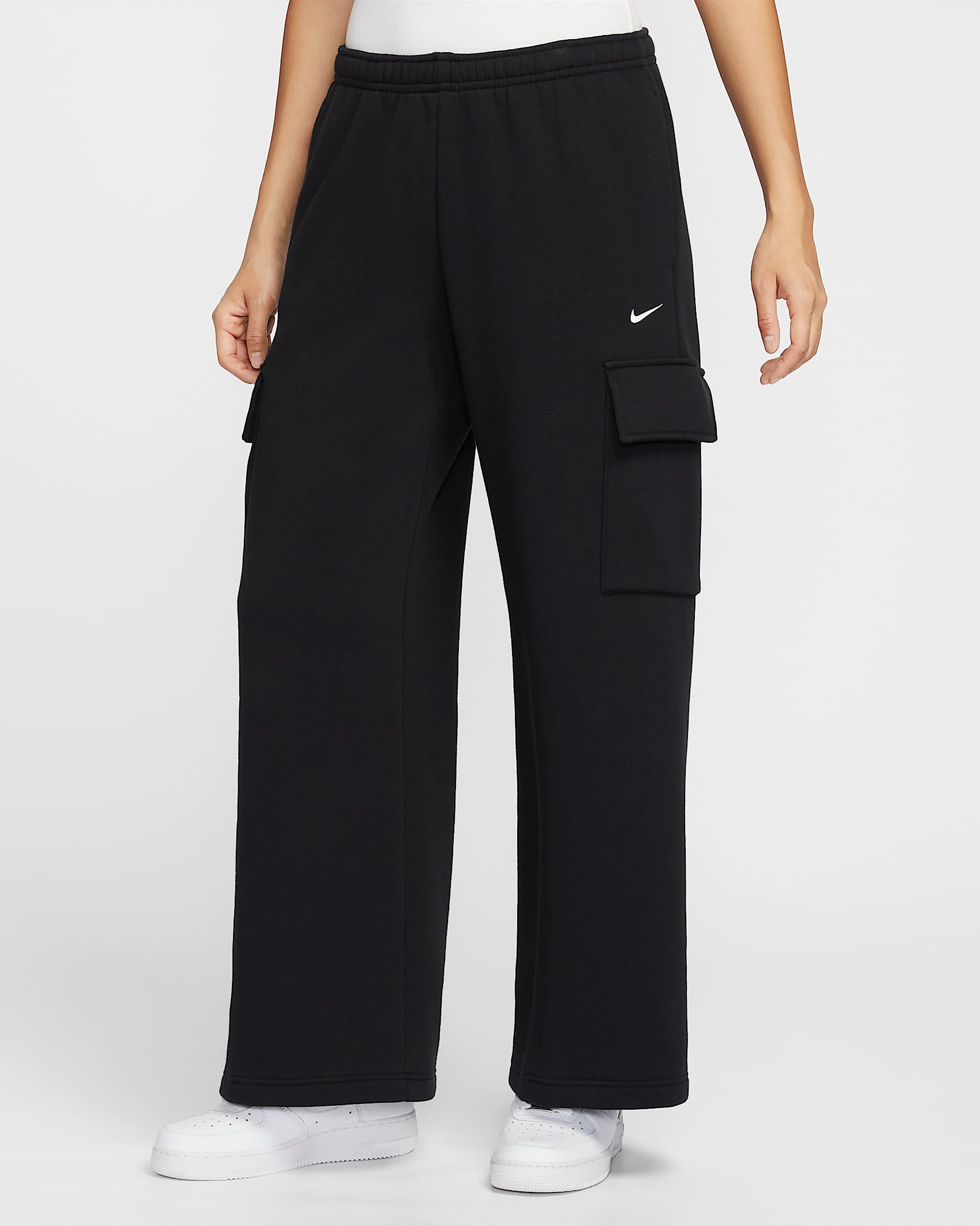 Nike Sportswear Phoenix Fleece 女子加绒工装运动裤 - 黑/帆白