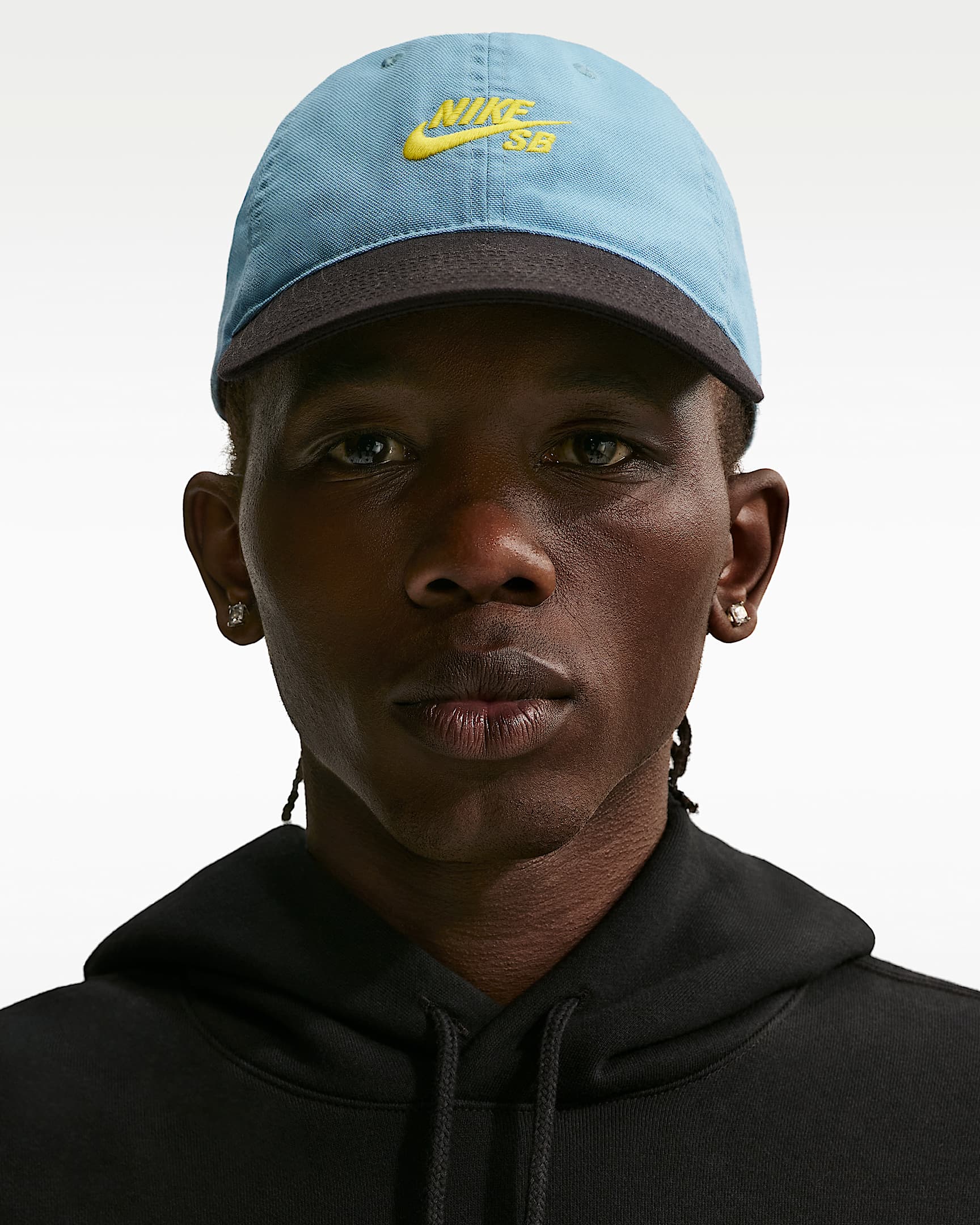 Nike SB Club 软顶滑板运动帽 - 牛仔蓝绿/黑/发光黄