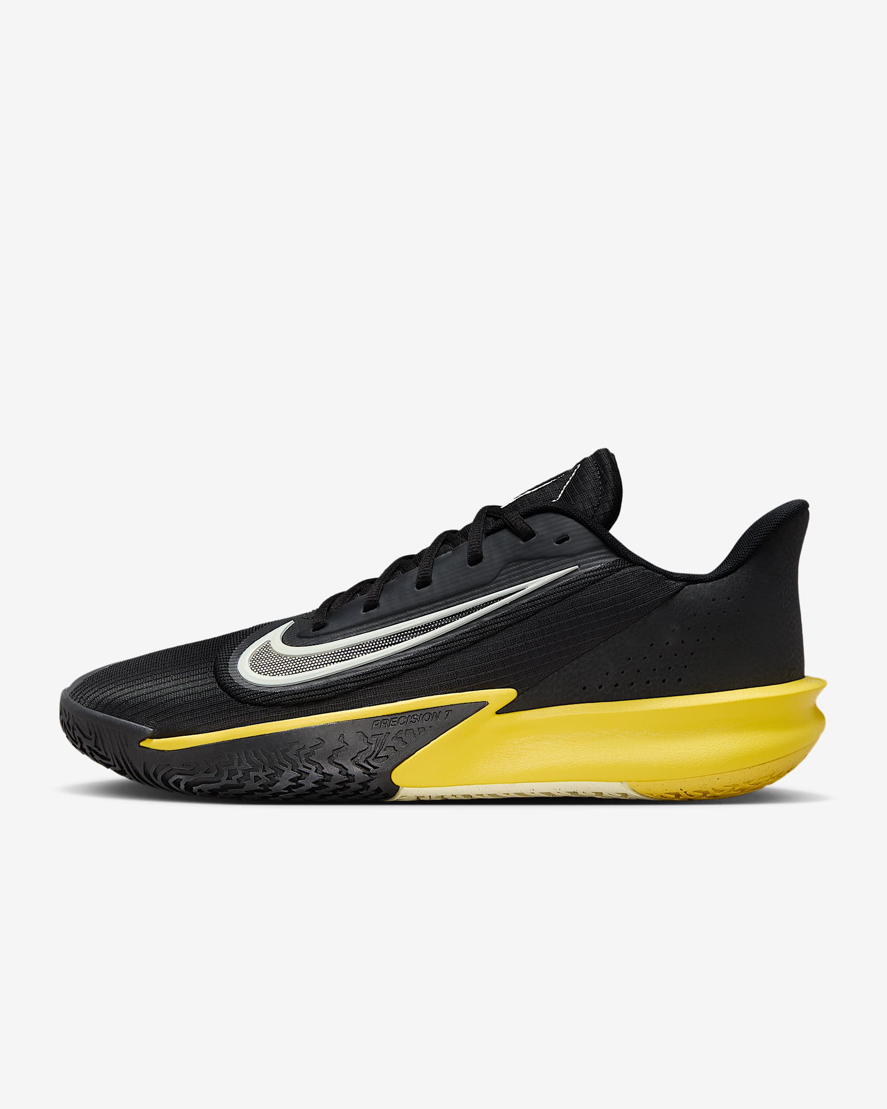 Nike Precision 7 男子篮球鞋 - 黑/发光黄/椰奶色