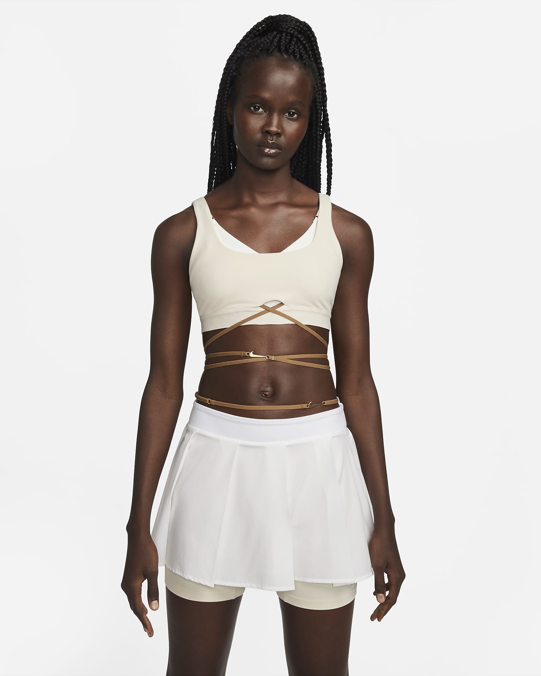 Nike x Jacquemus 女子低强度支撑运动内衣 - 珍珠白/帆白/暗浮木棕