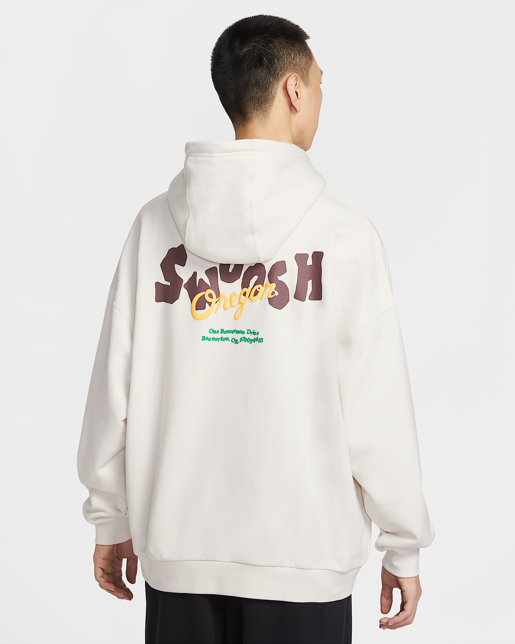 Nike Sportswear 男子 Oversize 风法式毛圈套头连帽衫 - 幻影灰白