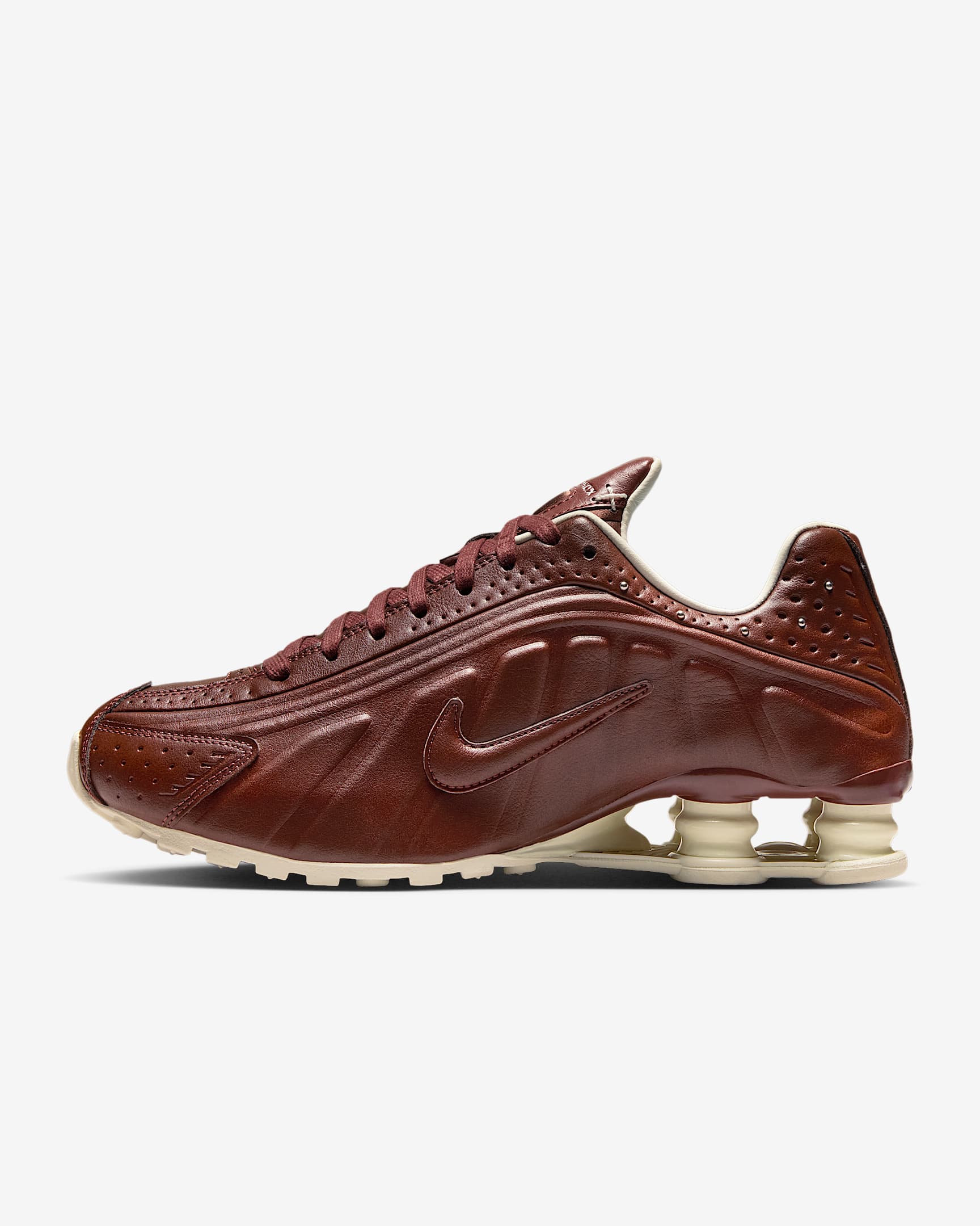 Nike Shox R4 女子气柱运动鞋 - 小马棕/珍珠灰/白金色/小马棕