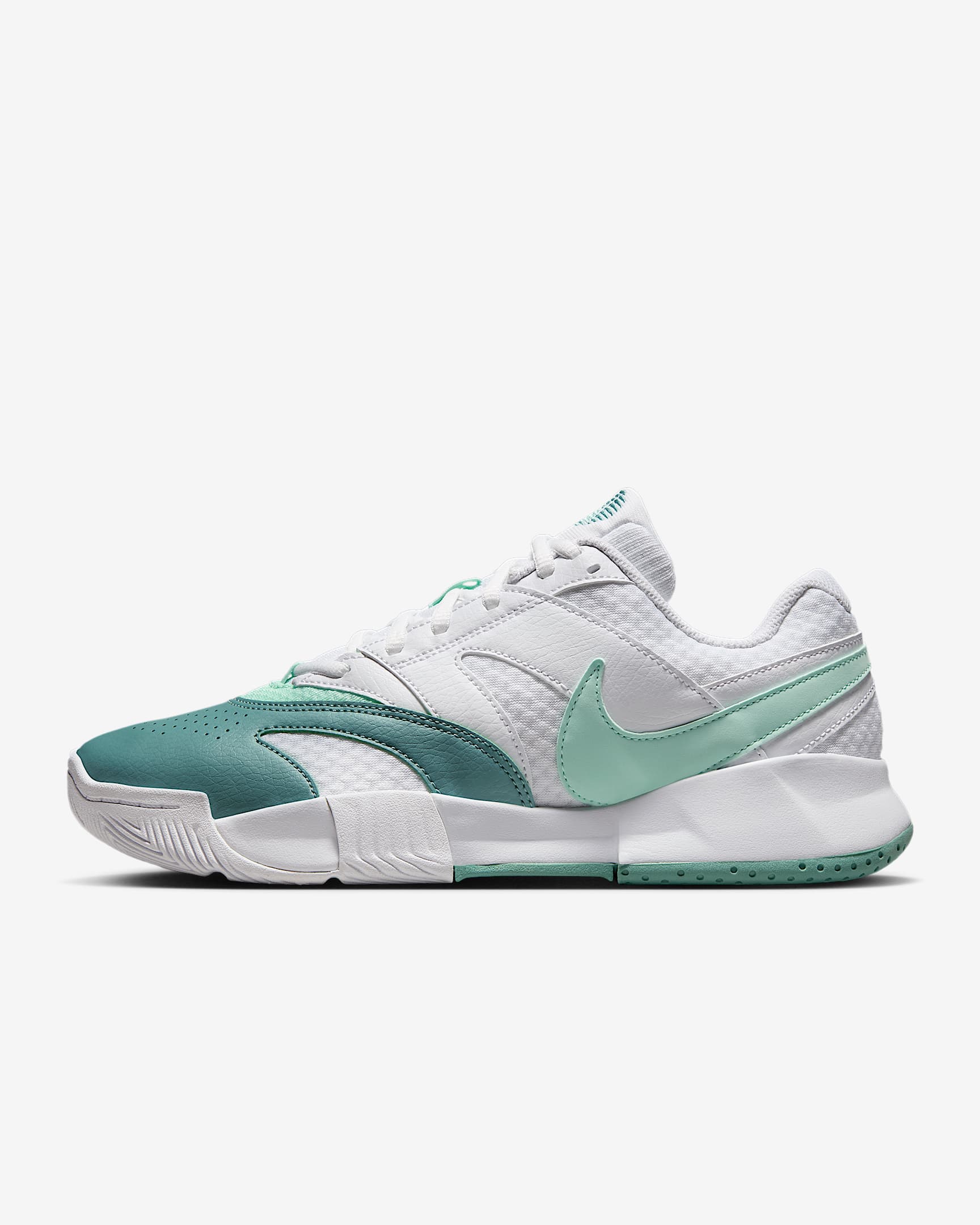NikeCourt Lite 4 女子硬地球场网球鞋 - 白色/大炮灰/泡沫薄荷绿
