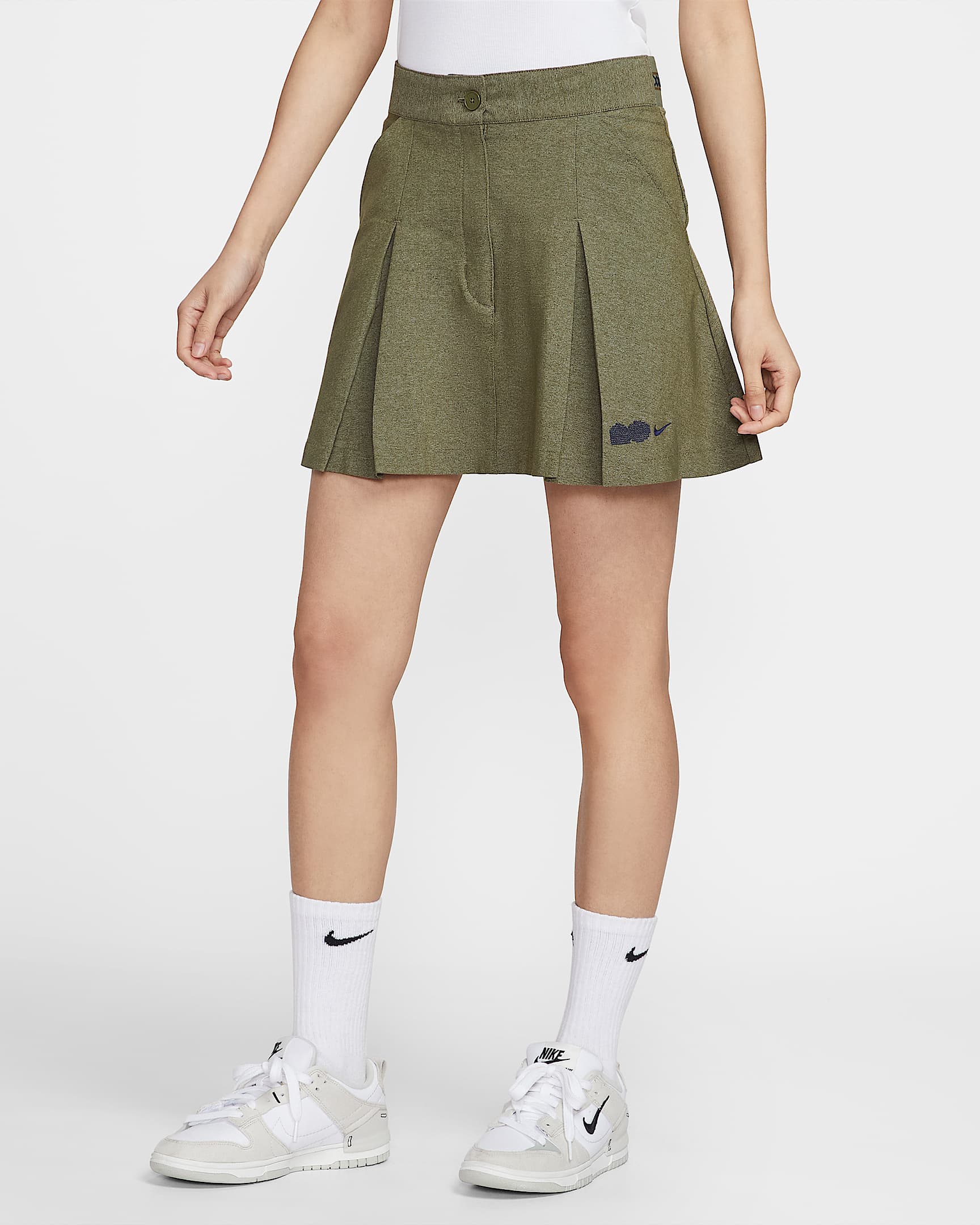 Naomi Osaka 大坂直美系列女子半身百褶裙 - 中橄榄绿/黑蓝