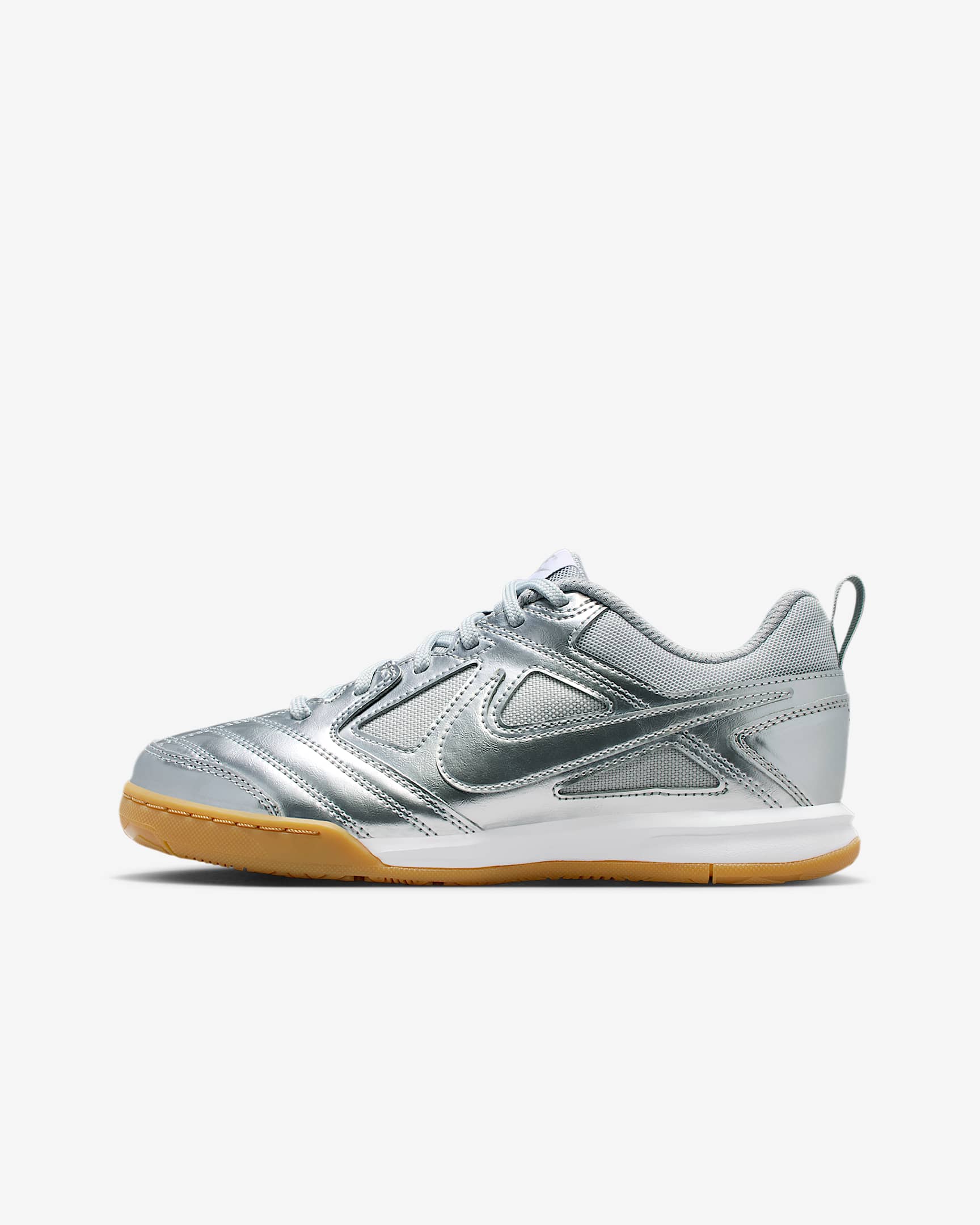 Nike Gato LV8 大童运动鞋 - 金属银/白色/橡皮浅褐/金属银