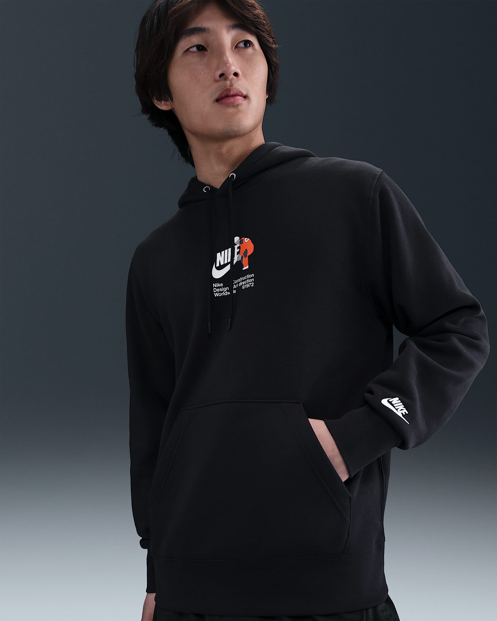Nike Sportswear Club 男子加绒套头连帽衫 - 黑/黑