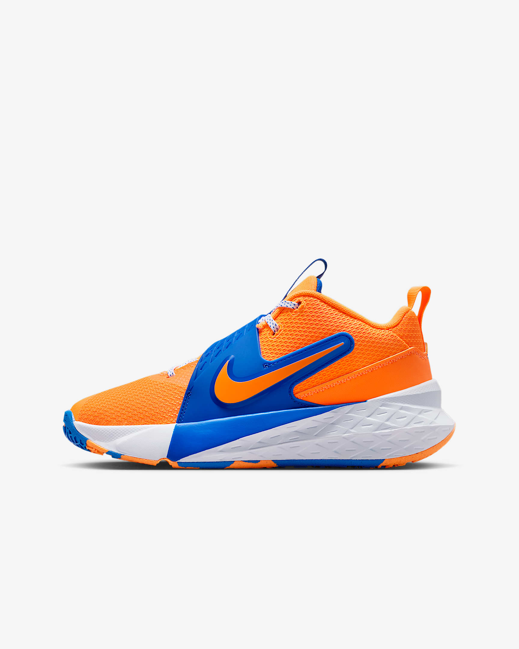 Nike Team Hustle D 12 大童篮球鞋 - 荷兰橙/赛车蓝/足球灰/荷兰橙