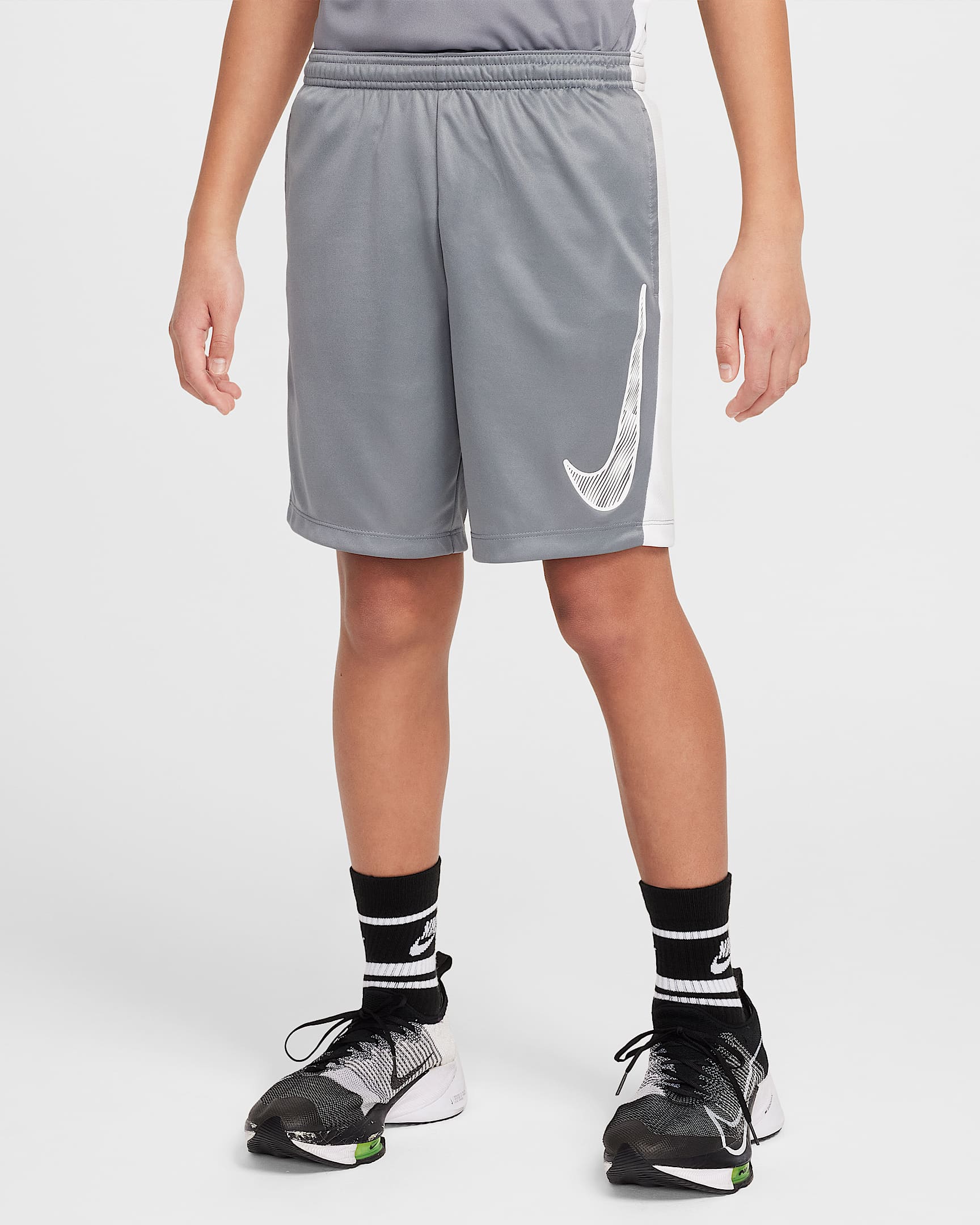 Nike Trophy23 Dri-FIT 大童速干短裤 - 烟灰/白色/白色