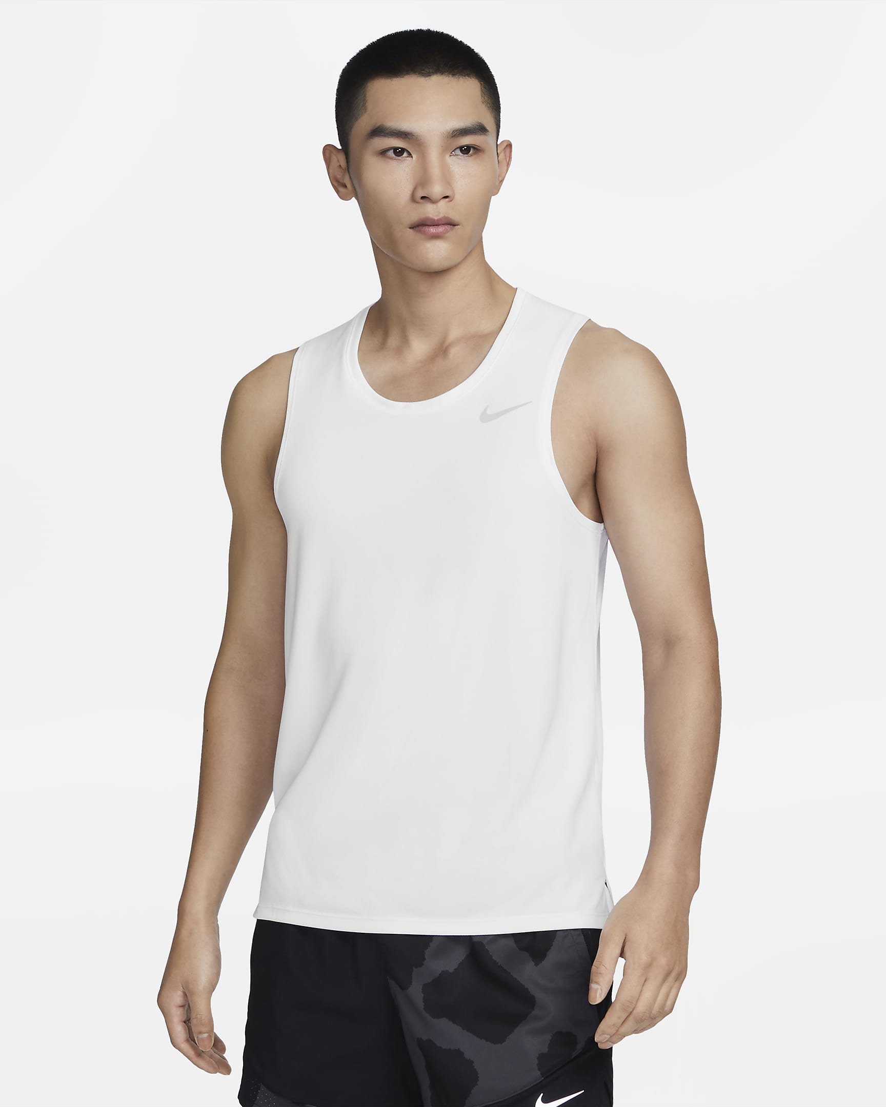 Nike Dri-FIT Miler 男子速干跑步背心 - 白色