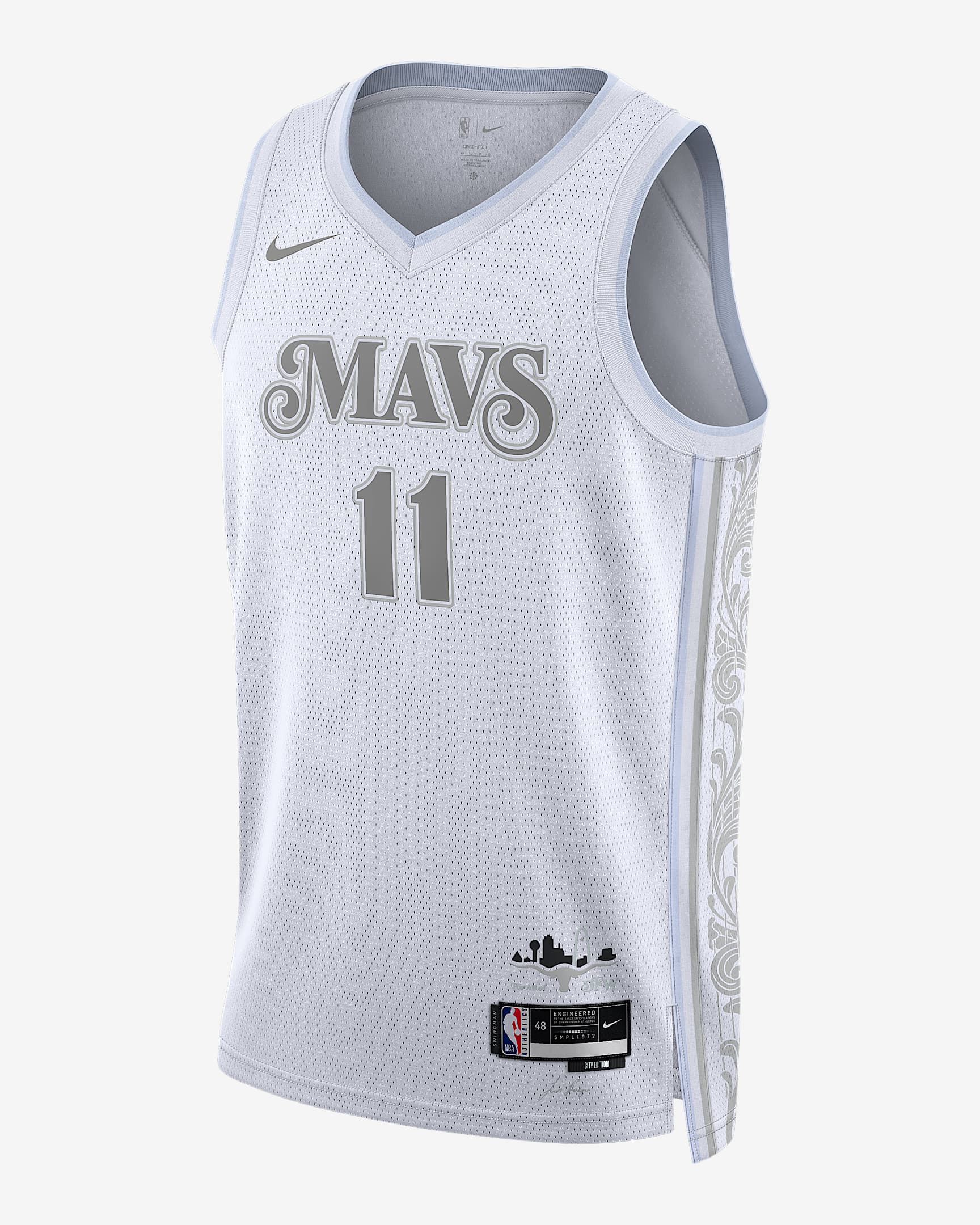2024/25 赛季达拉斯独行侠队凯里·欧文 (Kyrie Irving) City Edition Nike Dri-FIT NBA Swingman Jersey 男子速干球衣 - 白色