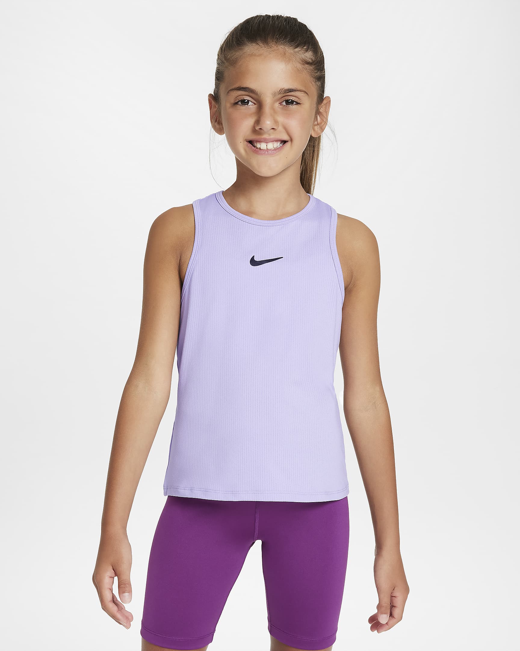 Nike Victory Dri-FIT 大童（女孩）速干网球背心 - 绣球花紫/黑