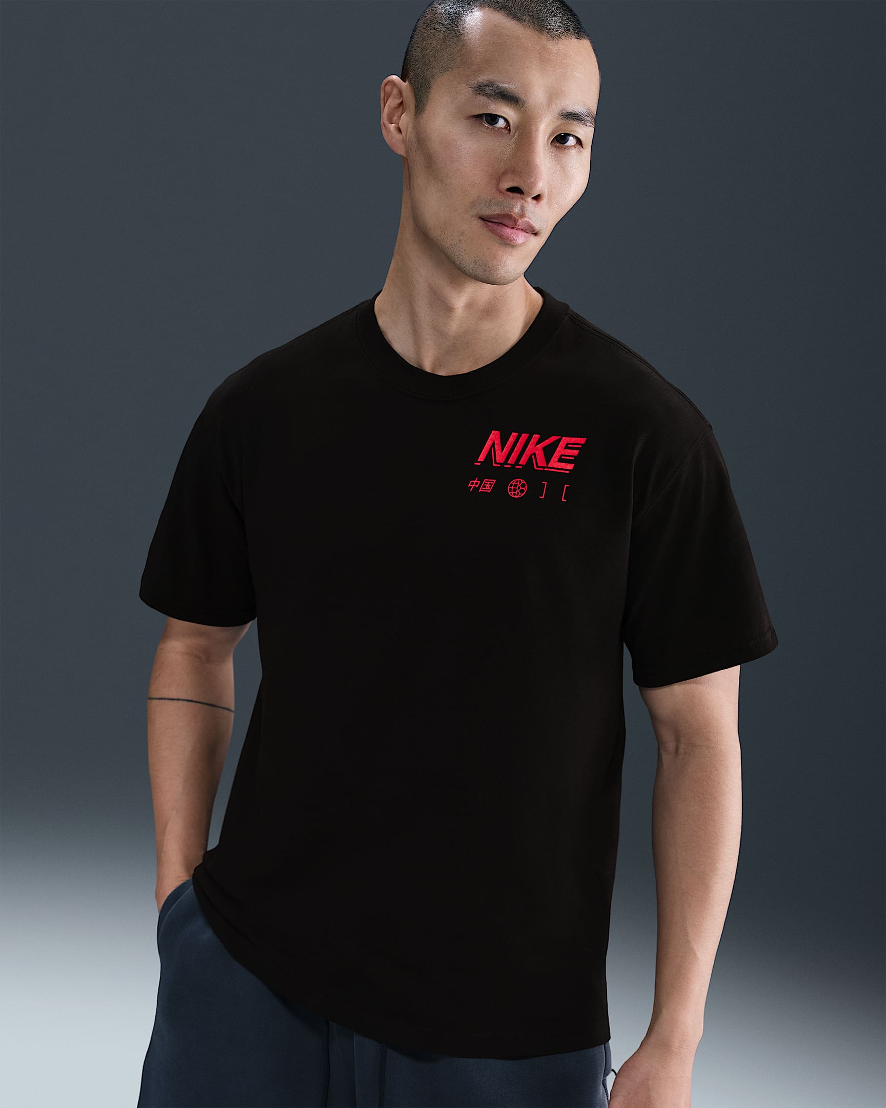 中国队 Premium Nike 男子足球T恤 - 黑