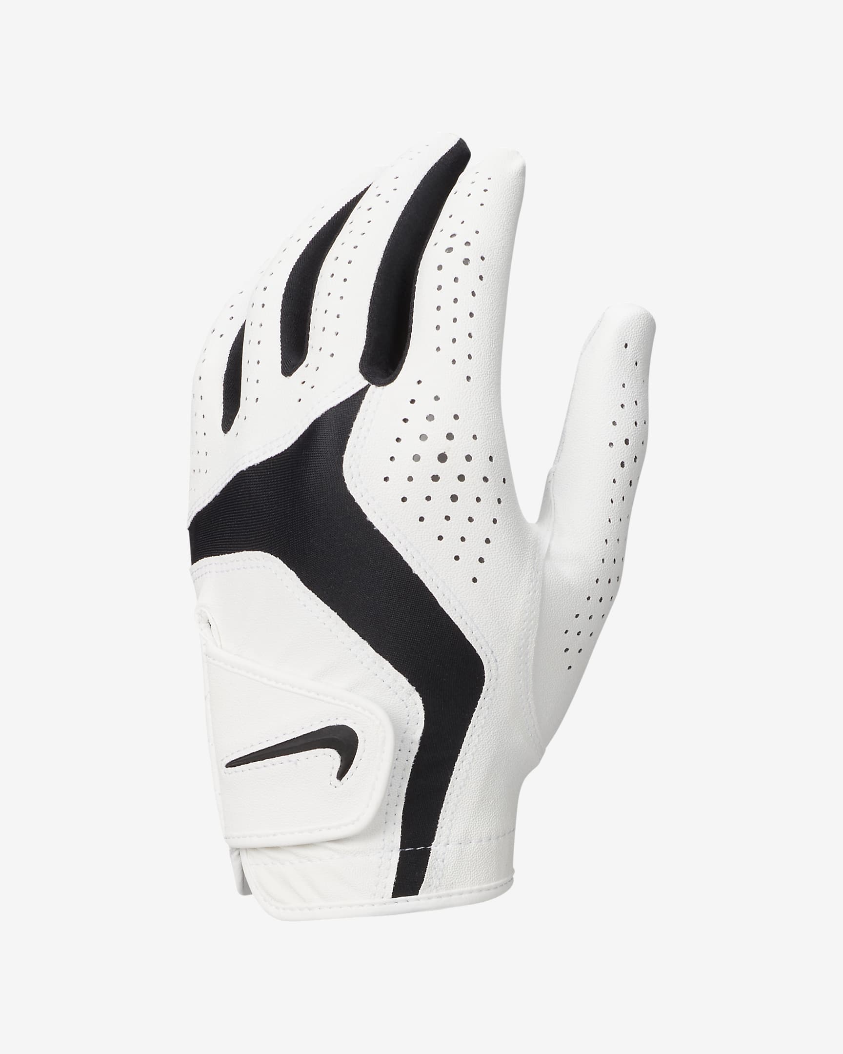 Nike Dura Feel 10 男子高尔夫手套(左手) - 珍珠白/珍珠白/黑