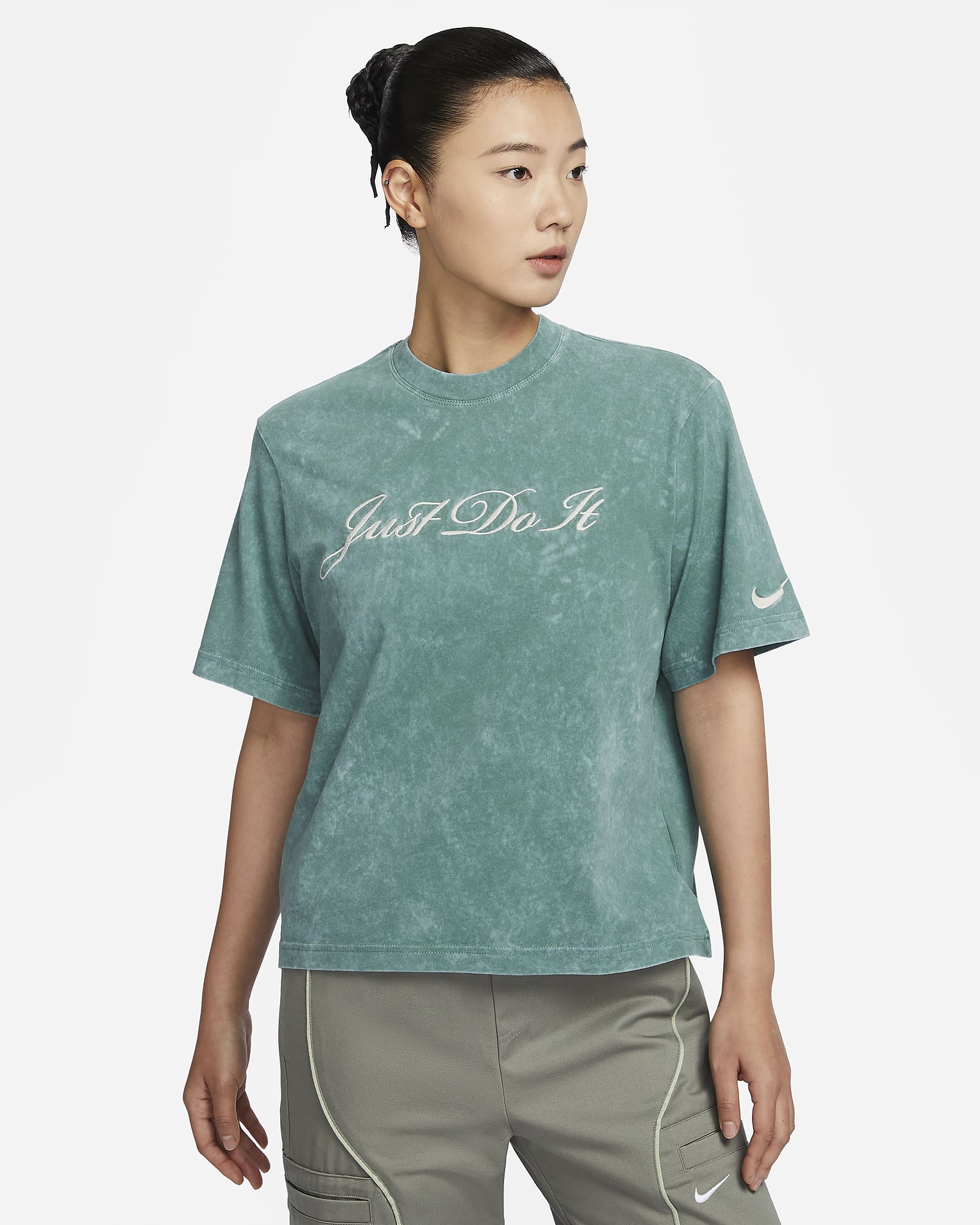 Nike Sportswear 女子纯棉T恤 - 海岸绿/海岸绿