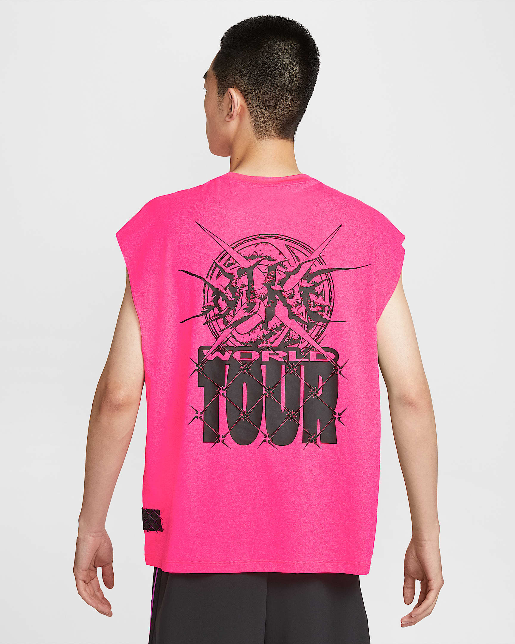 Nike Dri-FIT 男子速干无袖篮球上衣 - 透明粉/黑