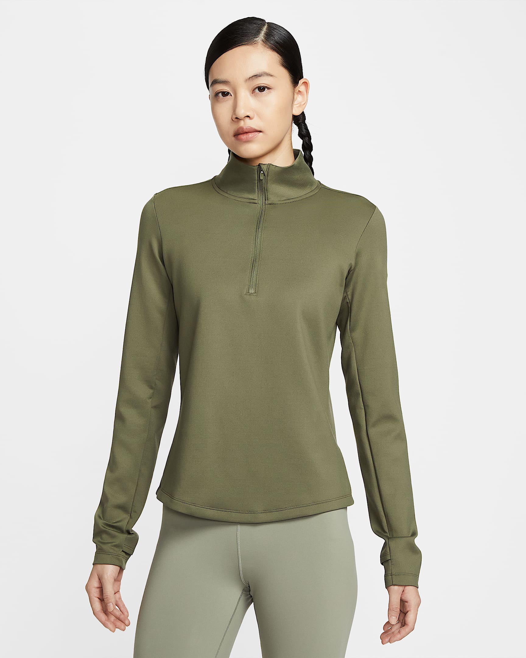 Nike One Therma-FIT 女子上衣 - 中橄榄绿