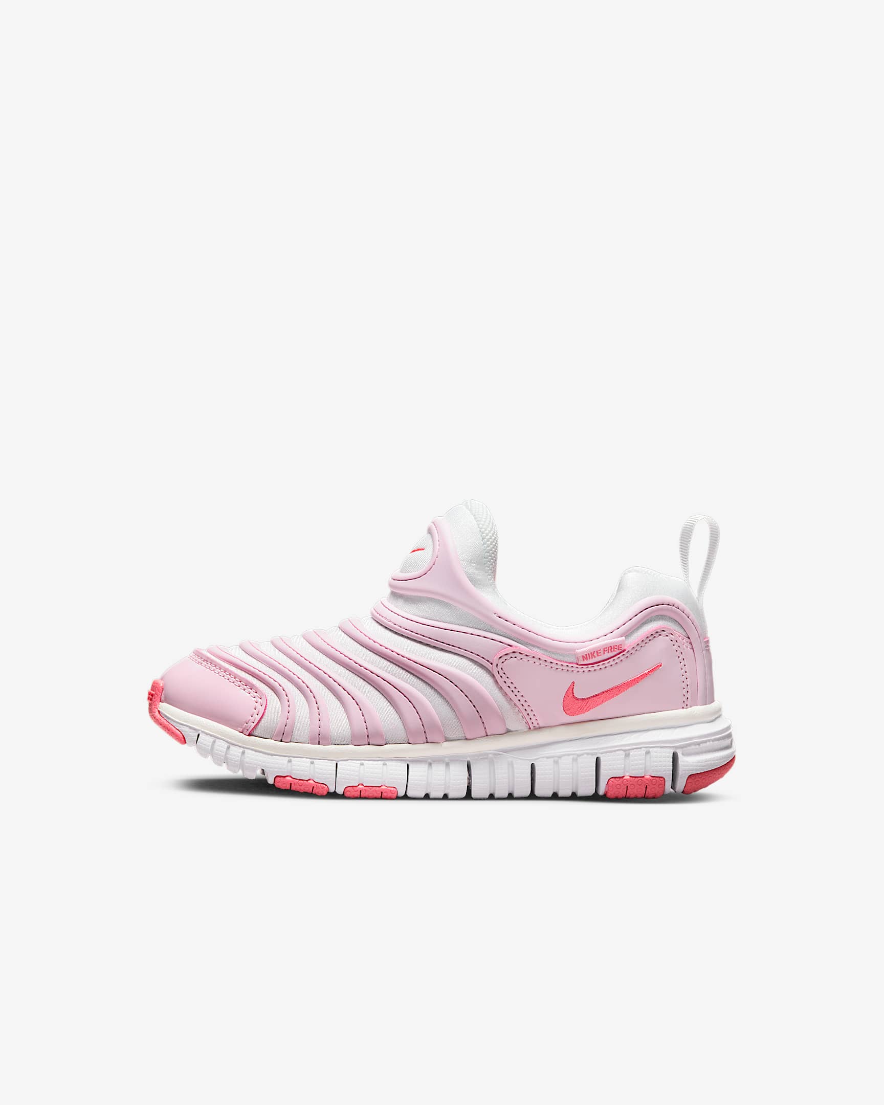 Nike Dynamo Free 耐克毛毛虫幼童一脚蹬易穿脱运动鞋 - 山峰白/泡沫粉/凝视粉