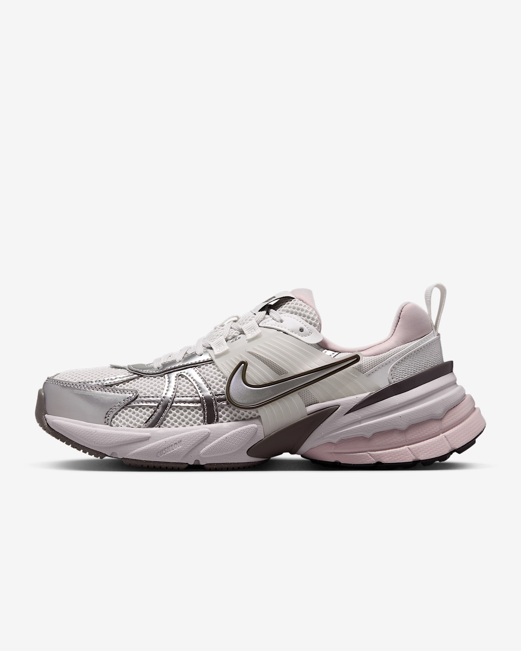 Nike V2K Run 女子复古跑鞋风运动鞋 - 浅银灰/山峰白/洞穴石色/金属银