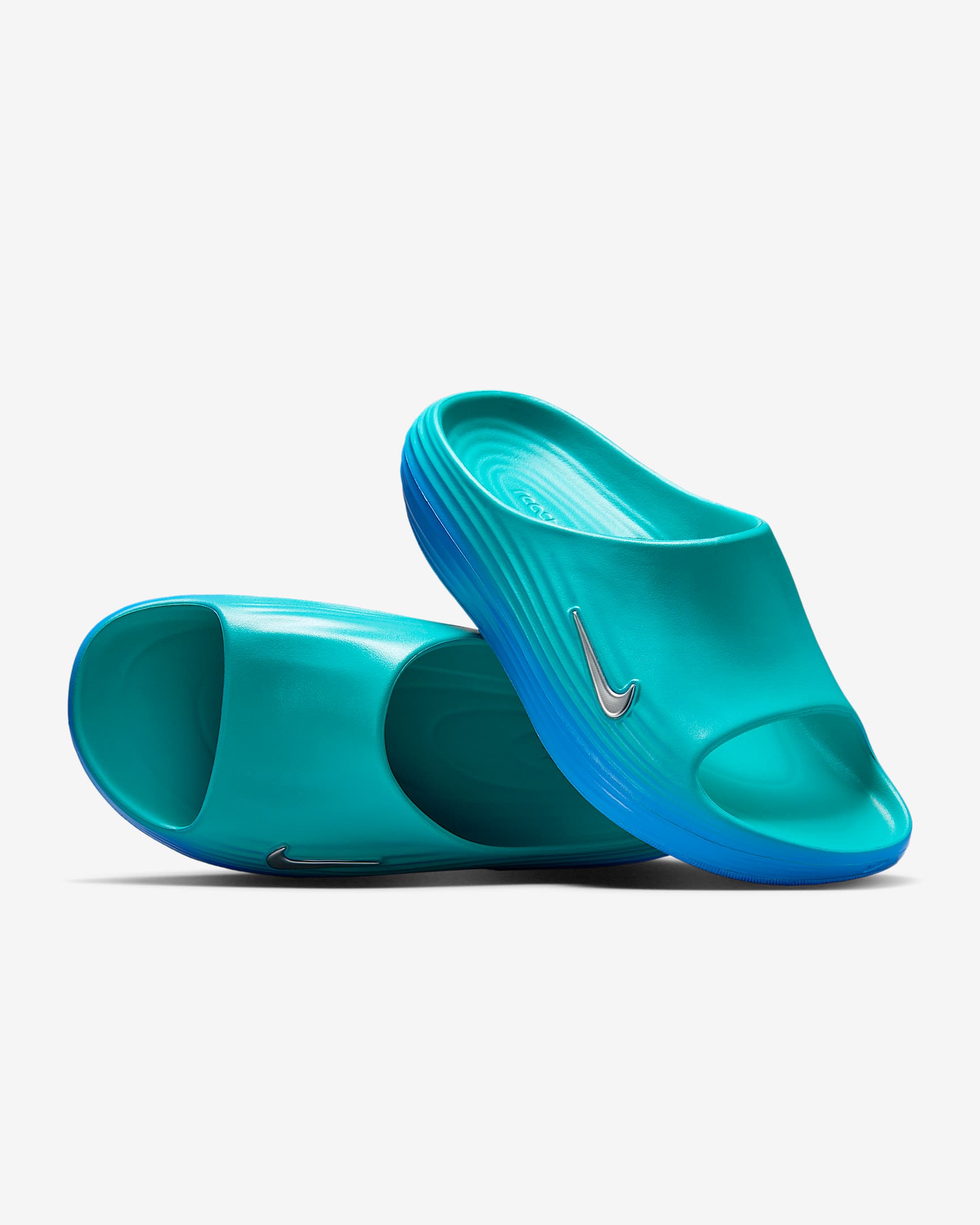 Nike ReactX Rejuven8 男子拖鞋 - 仙人掌绿/游戏宝蓝/金属银